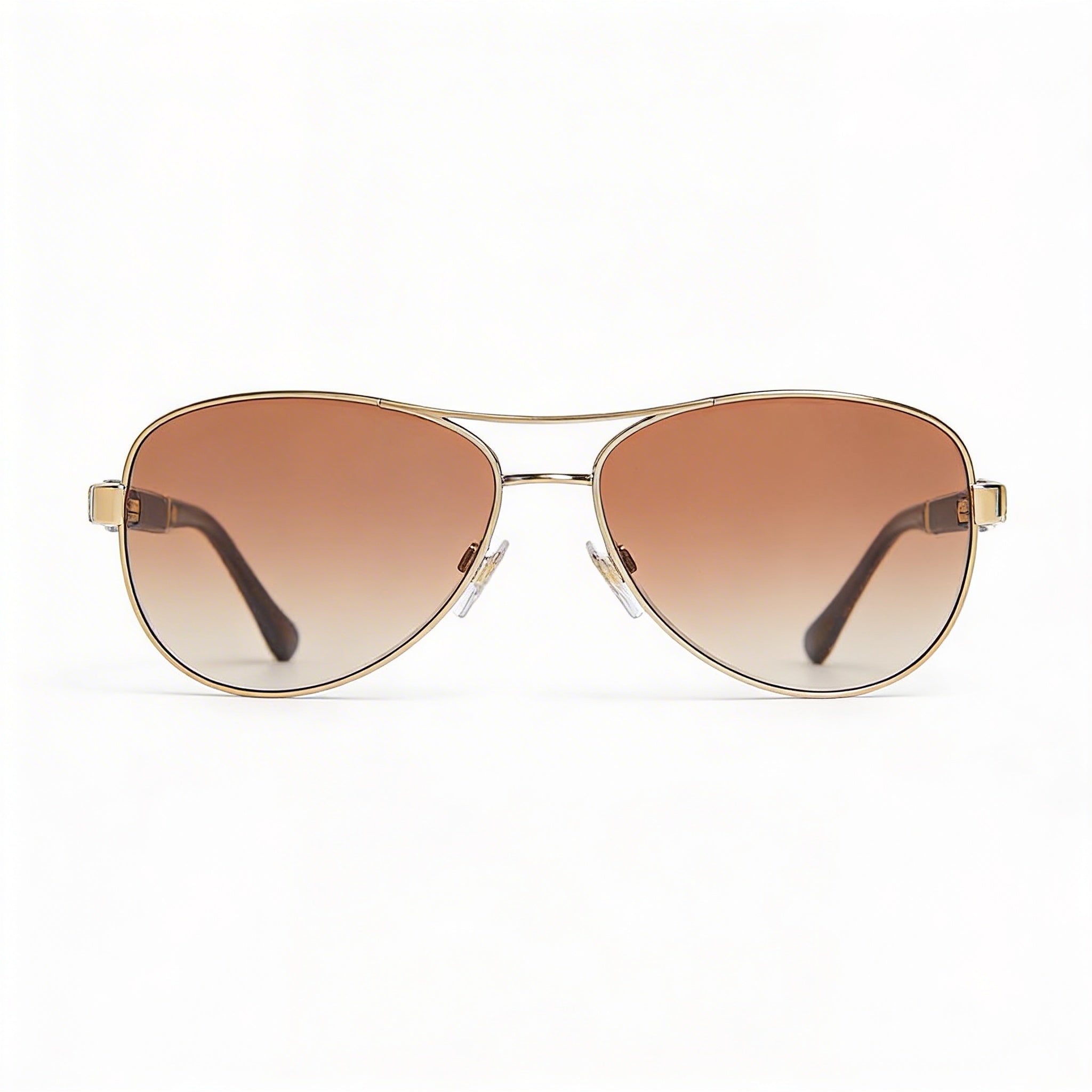 BURBERRY Gafas de sol informales unisex, montura de metal dorado claro, lentes UV degradadas marrones de 59 mm, Photo 2