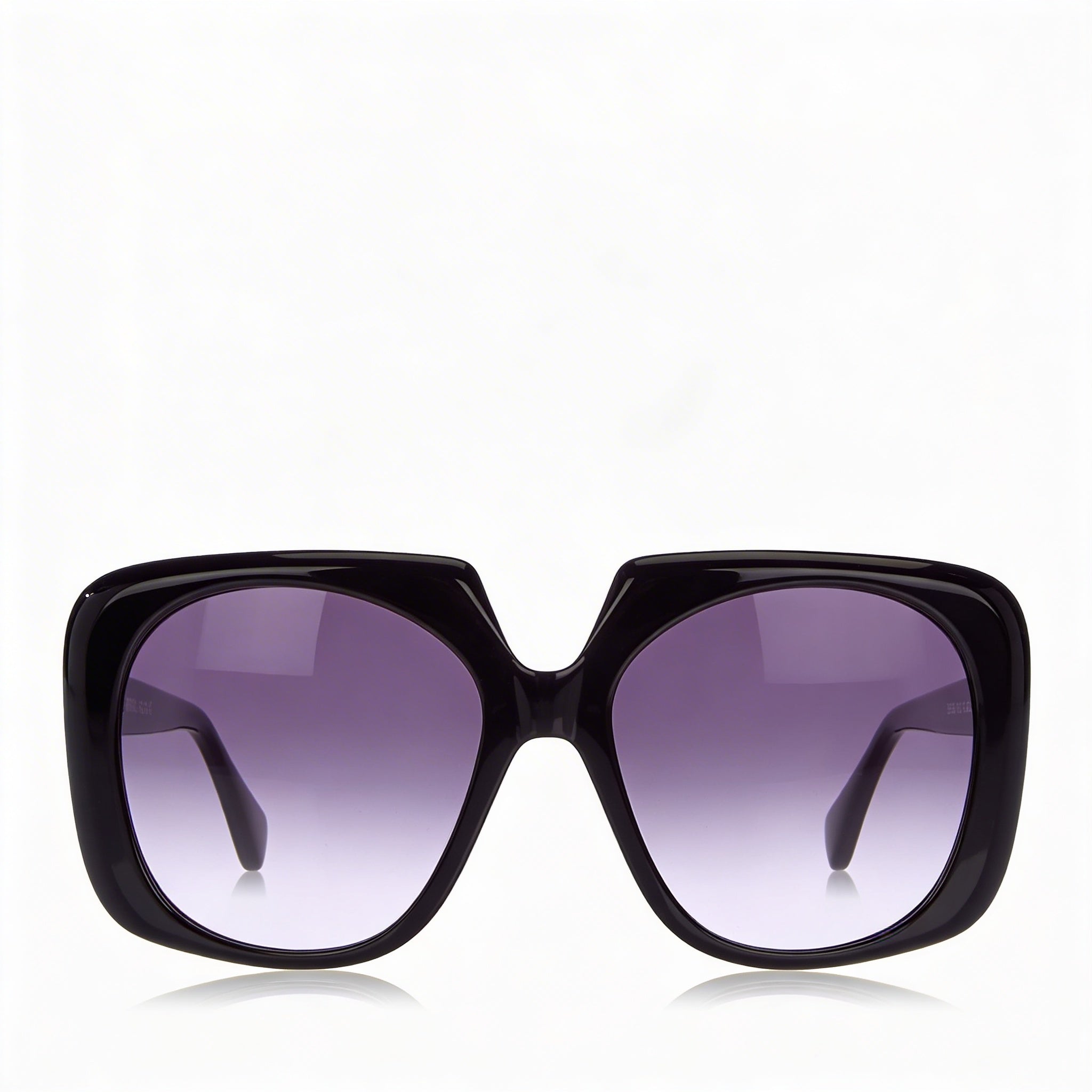 MaxMara Casual Women's Shiny Black Plastic Gradient Smoke Sunglasses 56mm, Photo 2