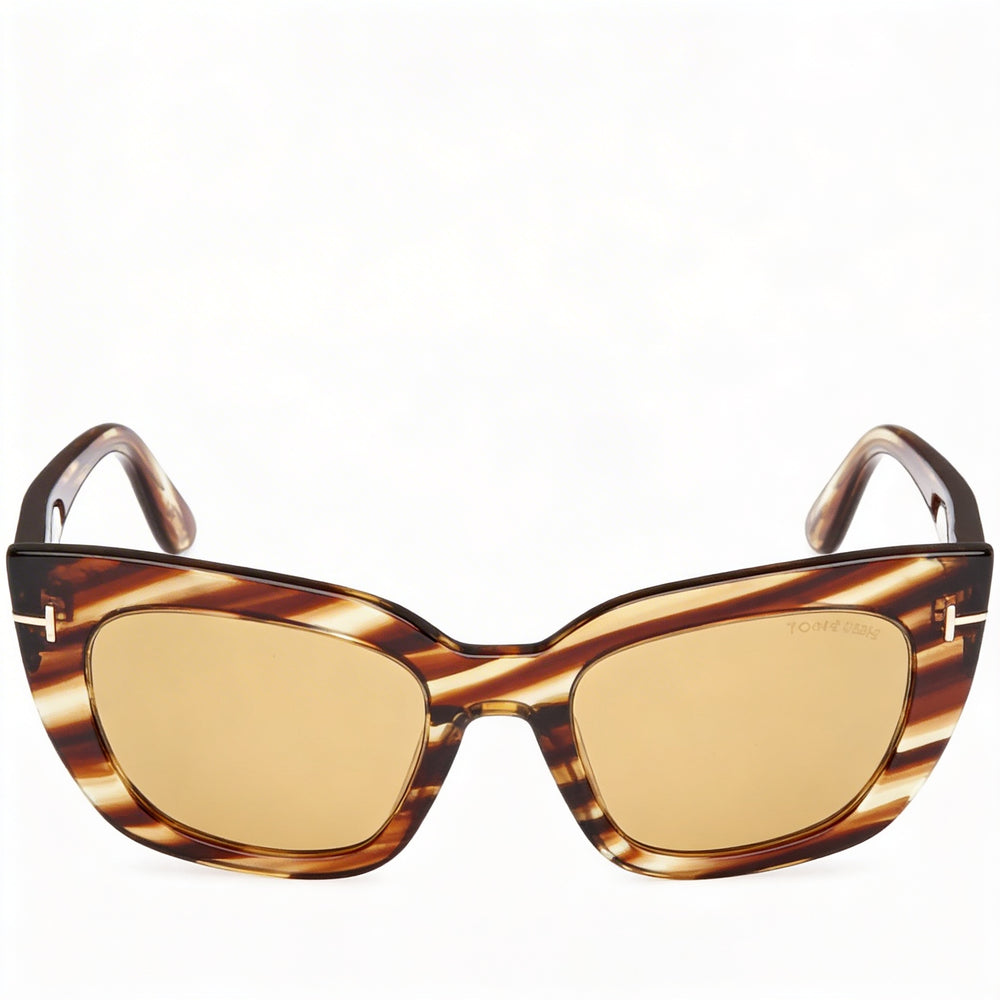 Tom Ford Classic Unisex Polarized Sunglasses Blonde Havana Frame Black Lenses 145-00-21