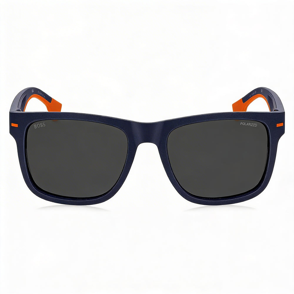 Hugo Boss BOSS 1496/S Classic Unisex UV Protect ECO POLYAMIDE Sunglasses Matte Blue Orange Grey 55mm