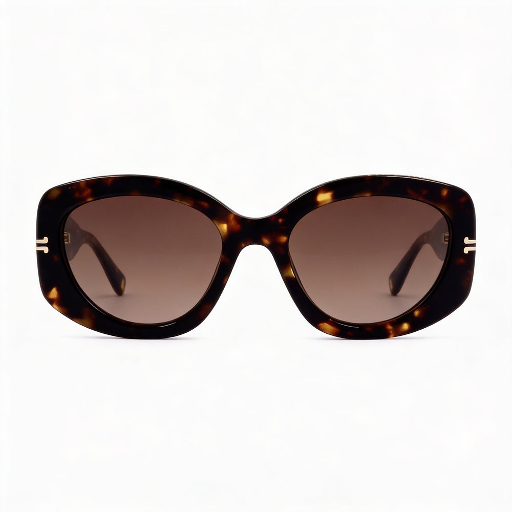 Marc Jacobs Casual Women's Havana Acetate Frame Brown Shaded Polycarbonate Lens Sunglasses 56mm