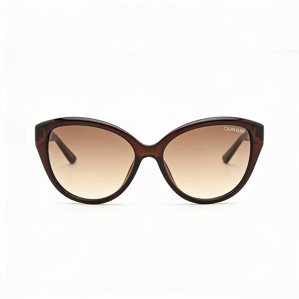 Gafas de sol Calvin Klein CK19536S para mujer, con protección UV, montura de plástico marrón cristal, lentes marrones, 55 mm