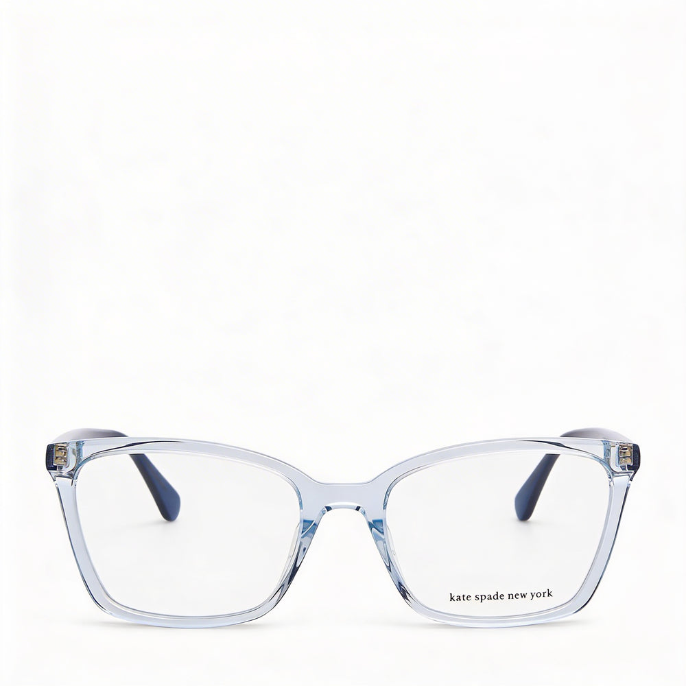 Gafas Kate Spade New York Modern para mujer con montura cuadrada de acetato azul transparente, lentes de 53 mm