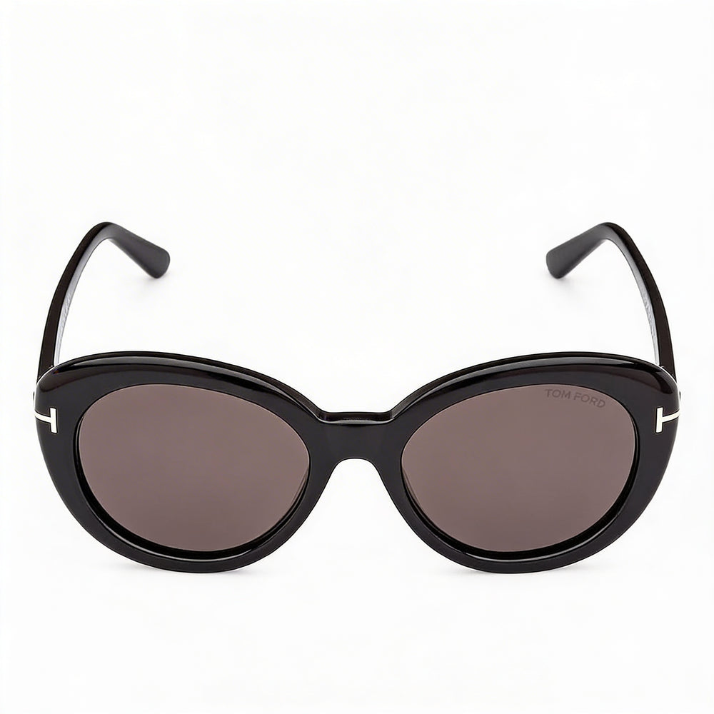 Tom Ford Classic Women's Pantographed Plastic Eyewear, Shiny Black, UV Protected, 55-19-140
