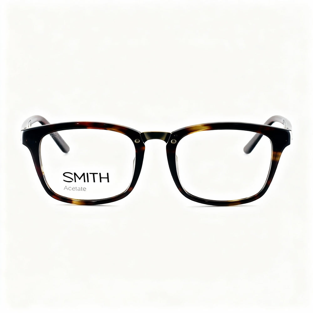 SMITH QUINCY Unisex Tortoise Acetate Square Full Rim Frame 50mm Eyeglasses Clear Non-Polarized
