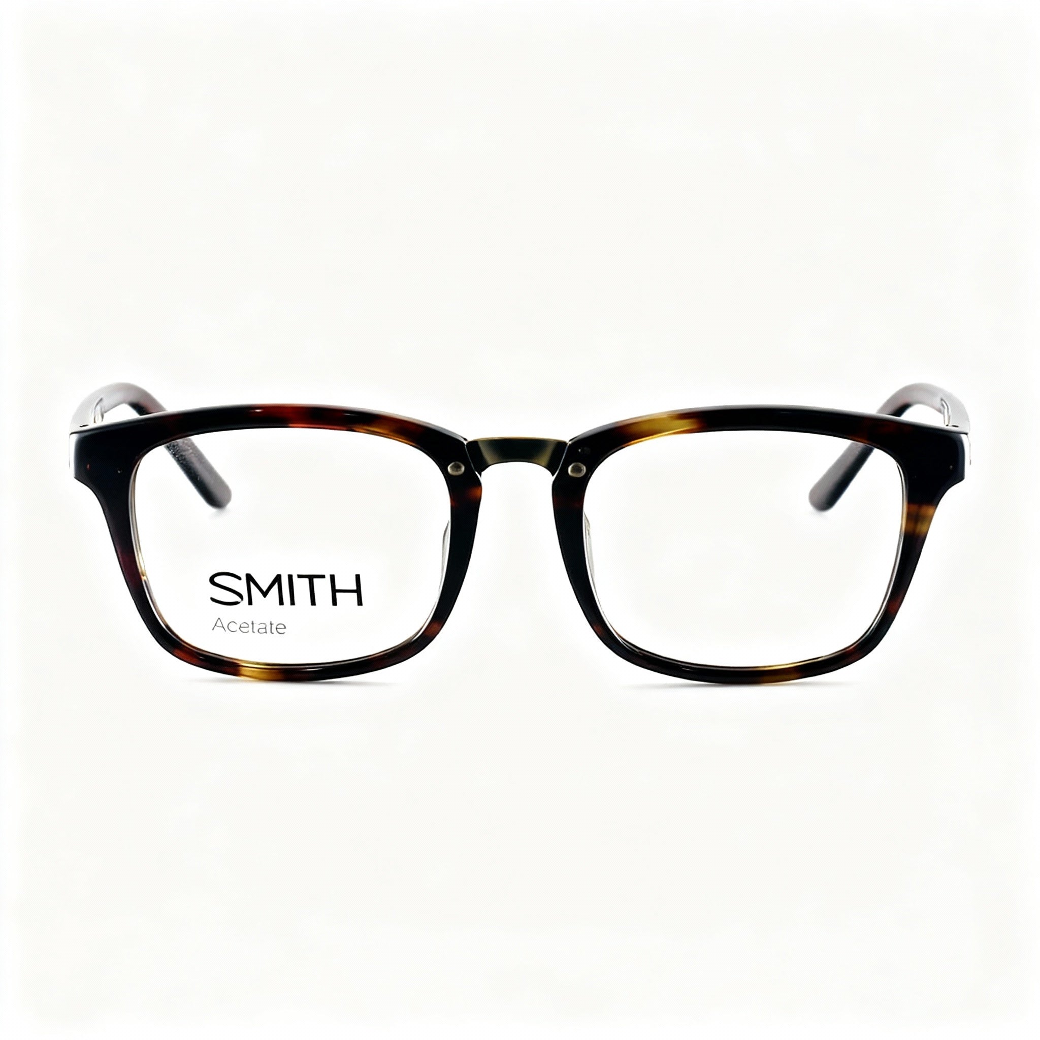 SMITH QUINCY Unisex Tortoise Acetate Square Full Rim Frame 50mm Eyeglasses Clear Non-Polarized