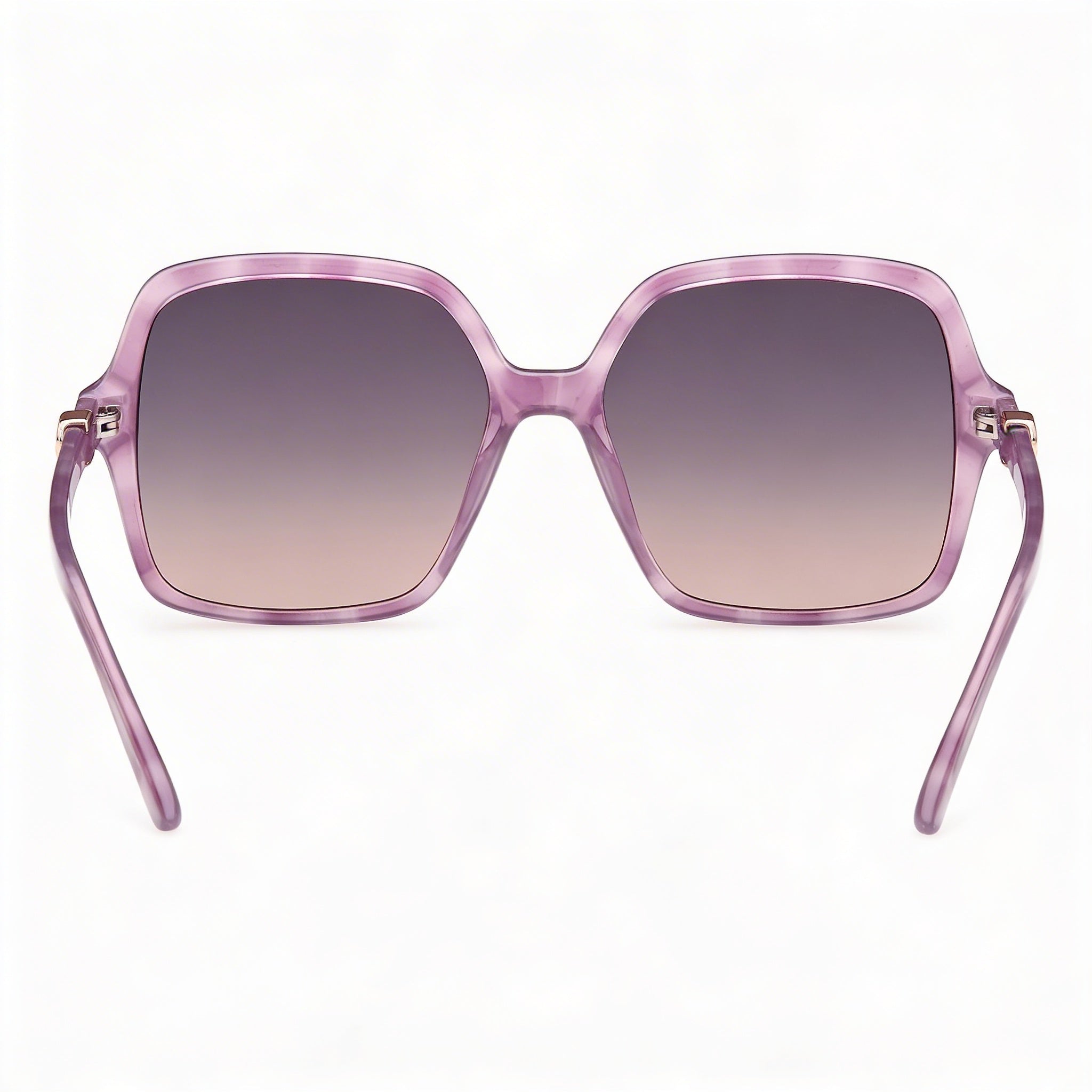 GUESS Gafas de sol modernas para mujer con montura de plástico lila Avana y lentes de policarbonato degradadas violetas de 57 mm, Photo 2