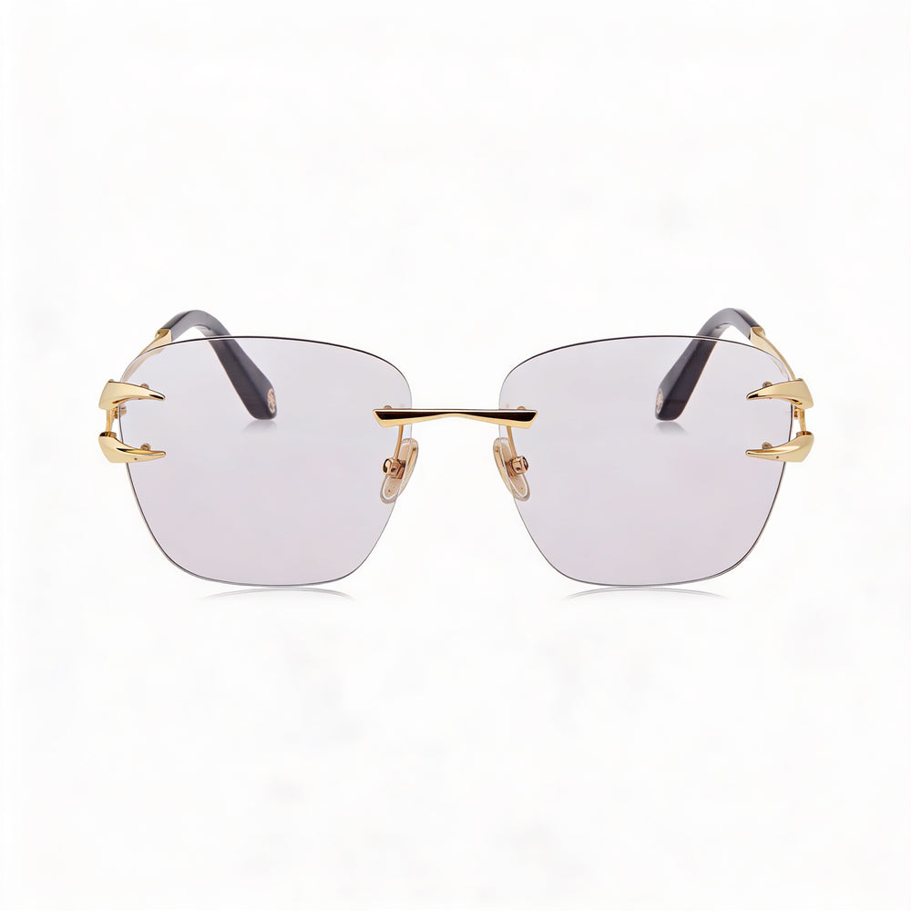 Roberto Cavalli Casual Unisex Metal-Acetate Shiny Rose Gold Brown Gradient UV Protection Sunglasses 59-15-135