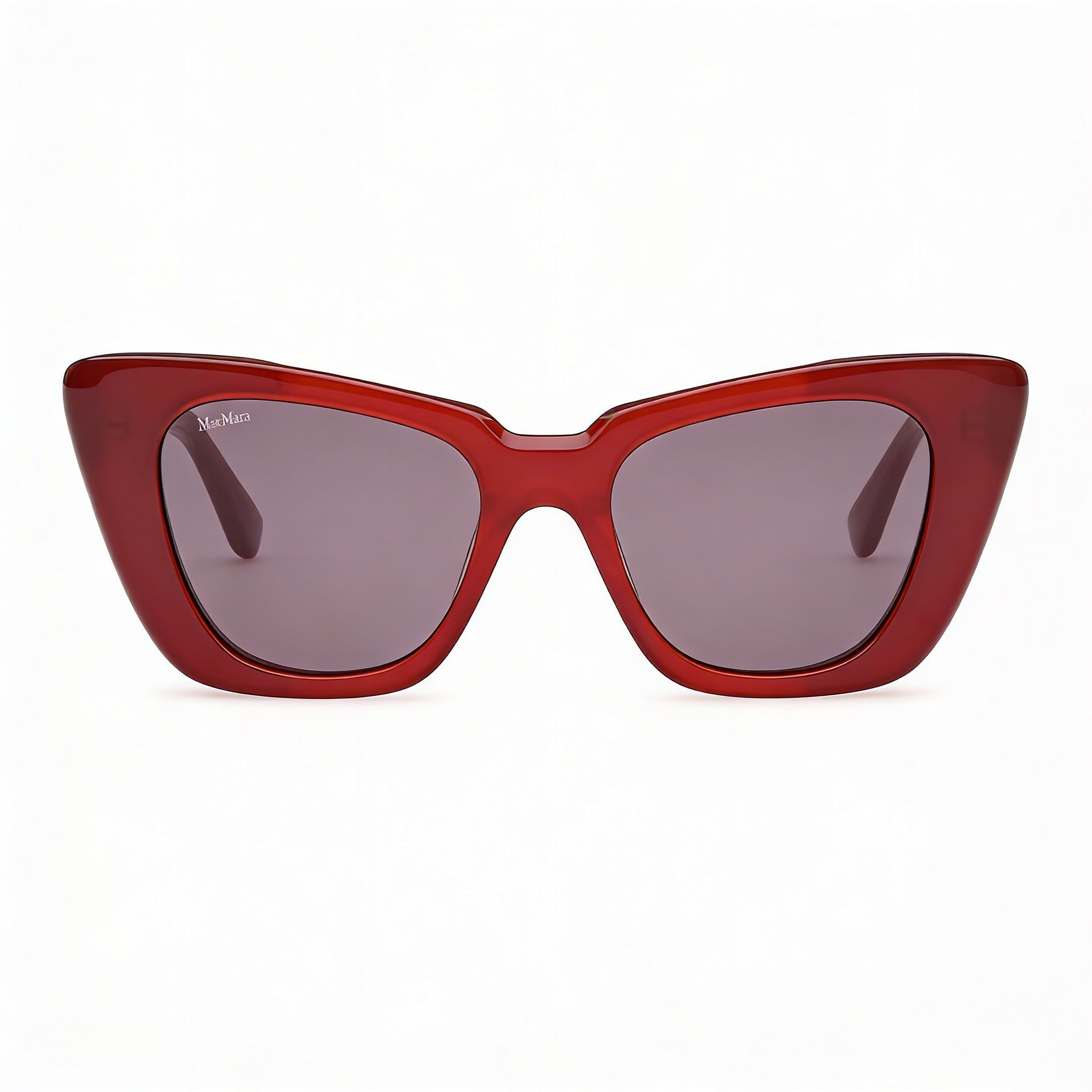 Gafas MaxMara Mm0099 para mujer con montura de acetato rojo oscuro brillante y lentes rojo brillante 50-18-140, Photo 2