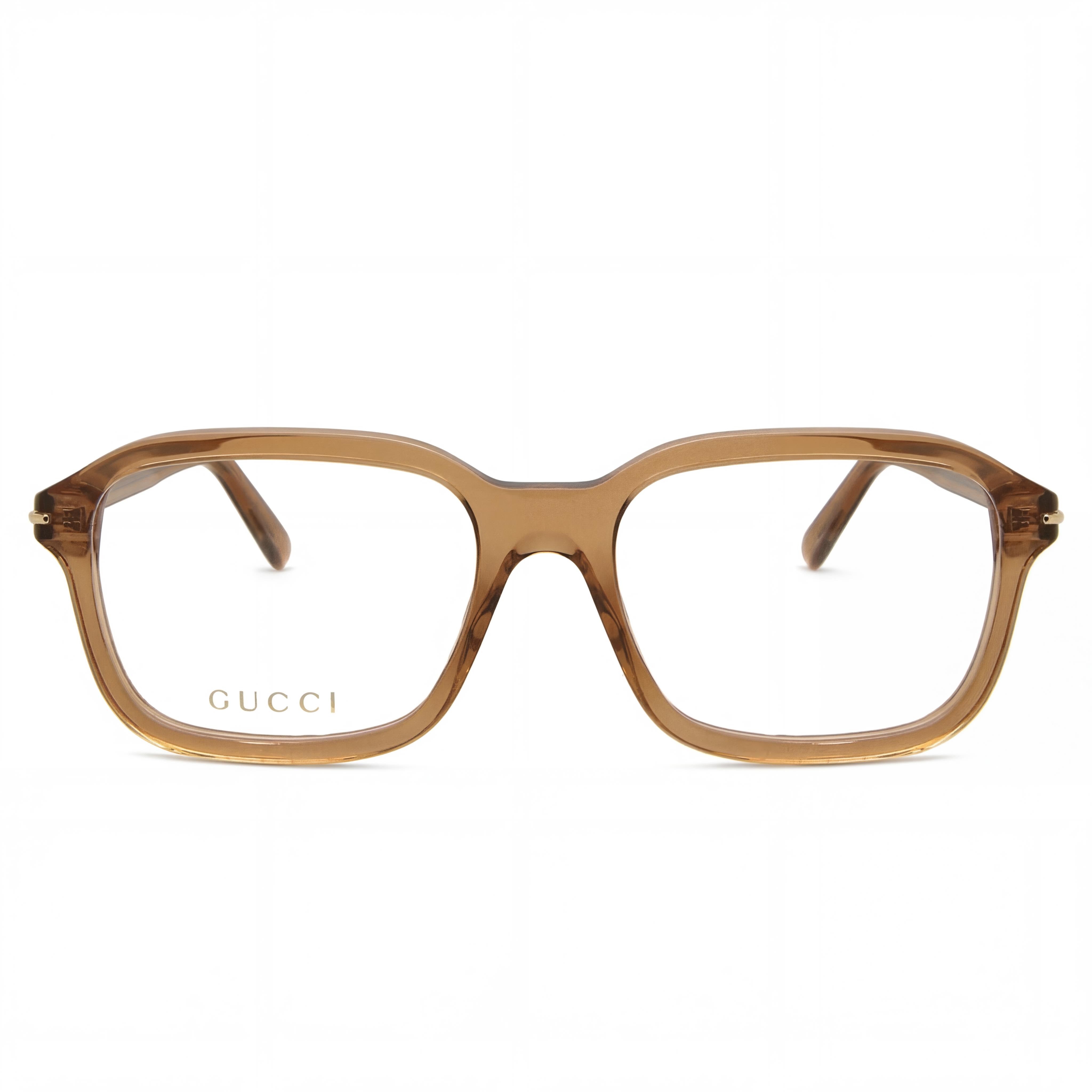 Gafas Gucci GG1446O rectangulares de montura completa para hombre en acetato ecológico marrón con cristales no transparentes de 56 mm, Photo 2