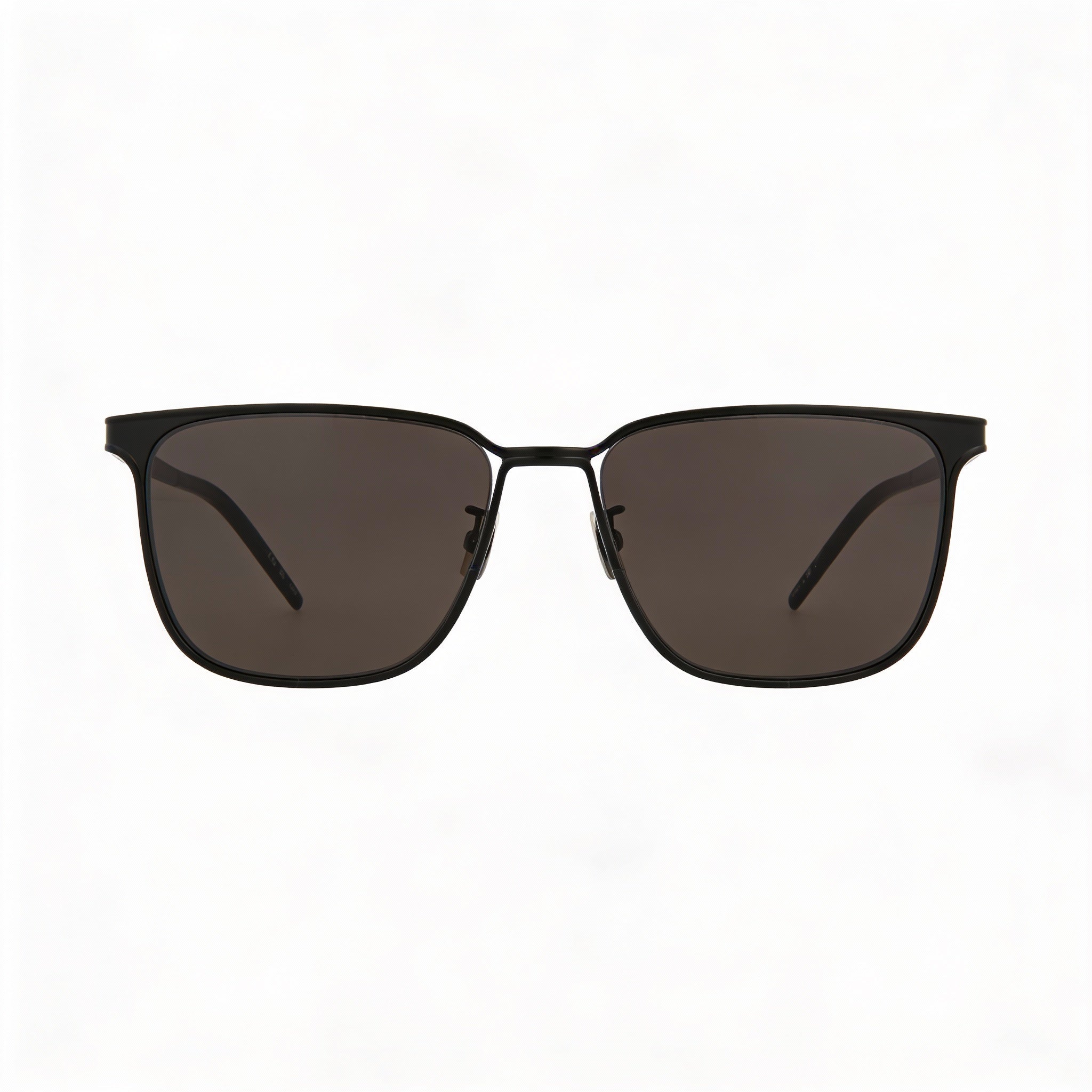 Gafas de sol cuadradas/rectangulares Yves Saint Laurent para hombre, montura de metal negro, lentes negras, protección UV, 56 mm, Photo 2