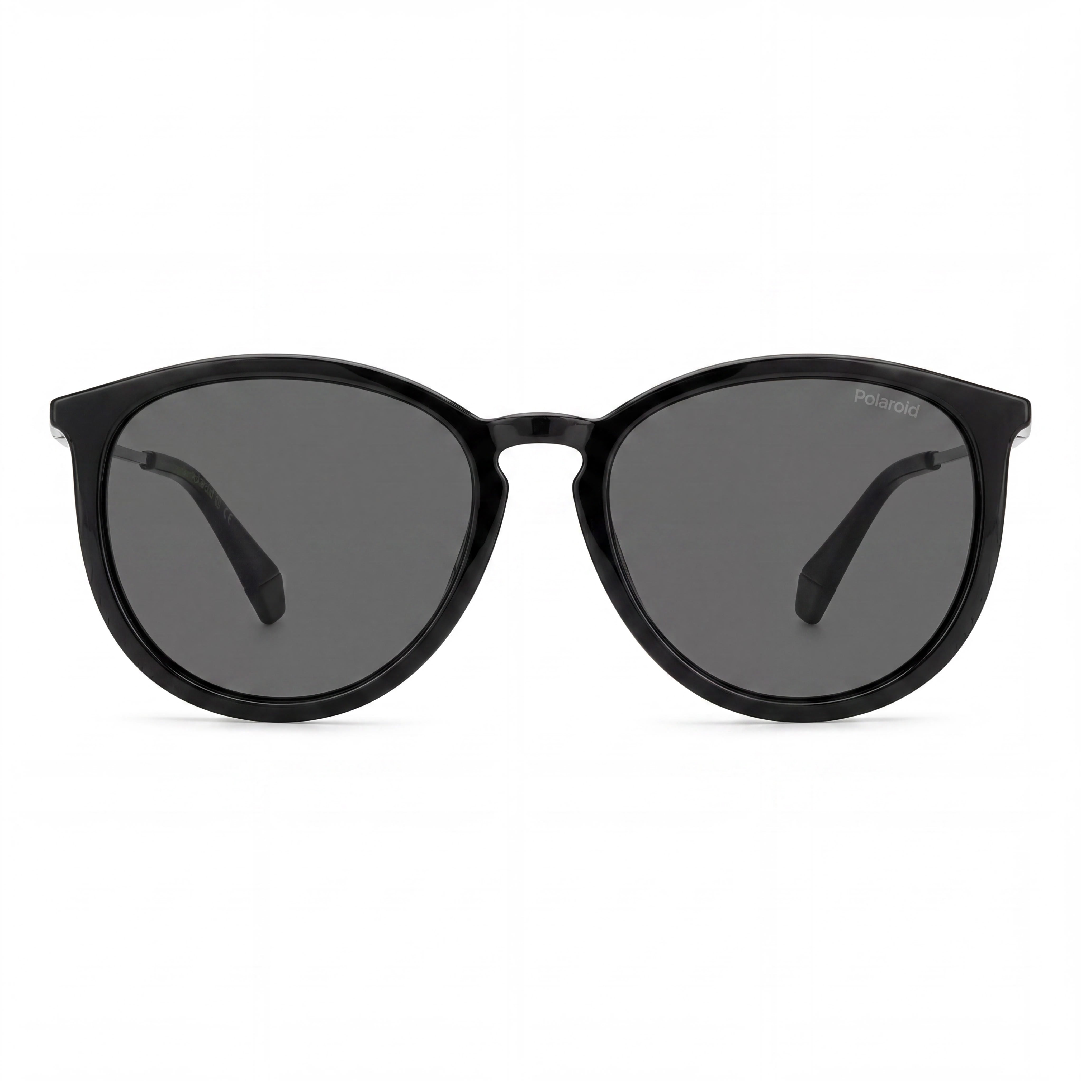 Gafas de sol Polaroid Eyewear modernas para mujer, montura negra de copoliéster ecológico, lentes grises, protección UV 53-18-145, Photo 2