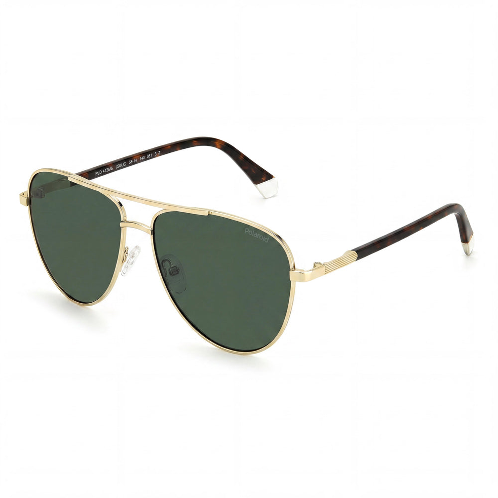 Gafas de sol Polaroid PLD 4126/S J5G Gold Aviator para hombre, 61 mm