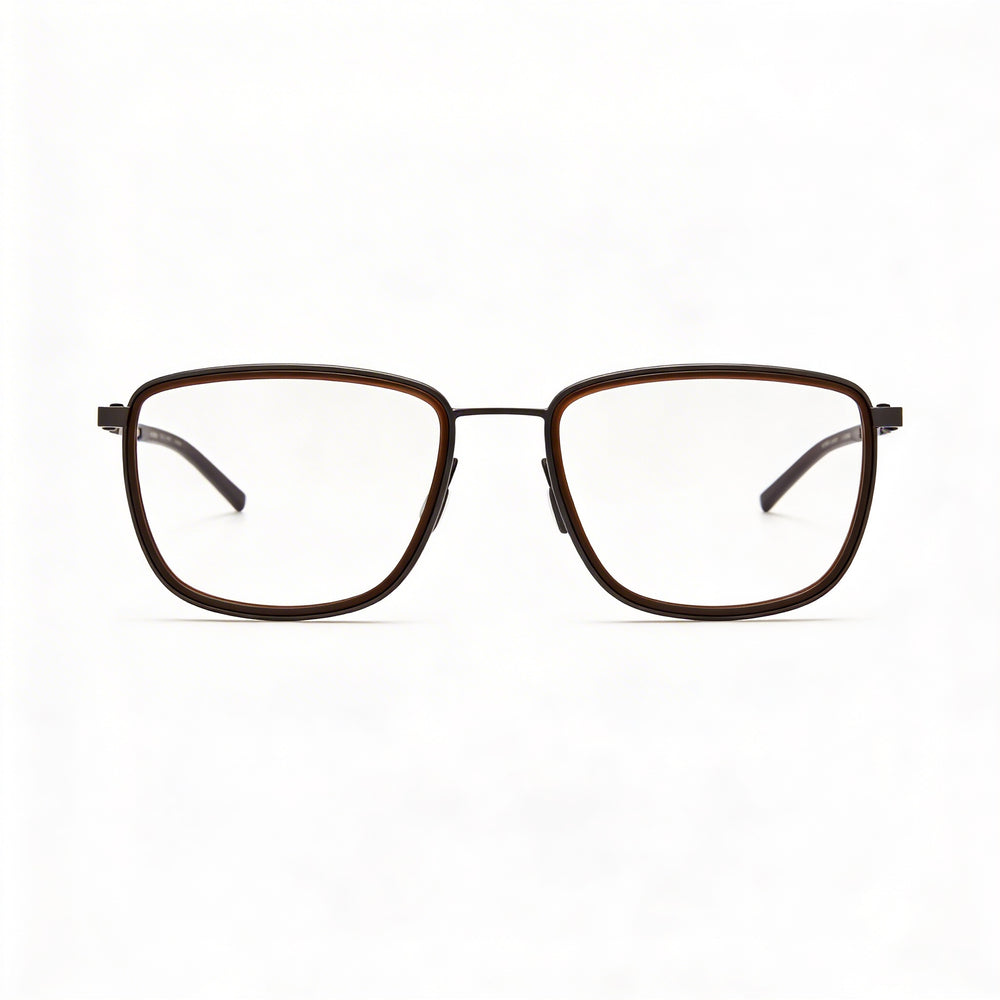 Porsche Modern Men's Grey Brown Acetate Frame Polycarbonate Lens UV Protection Sunglasses 53mm Lens Width