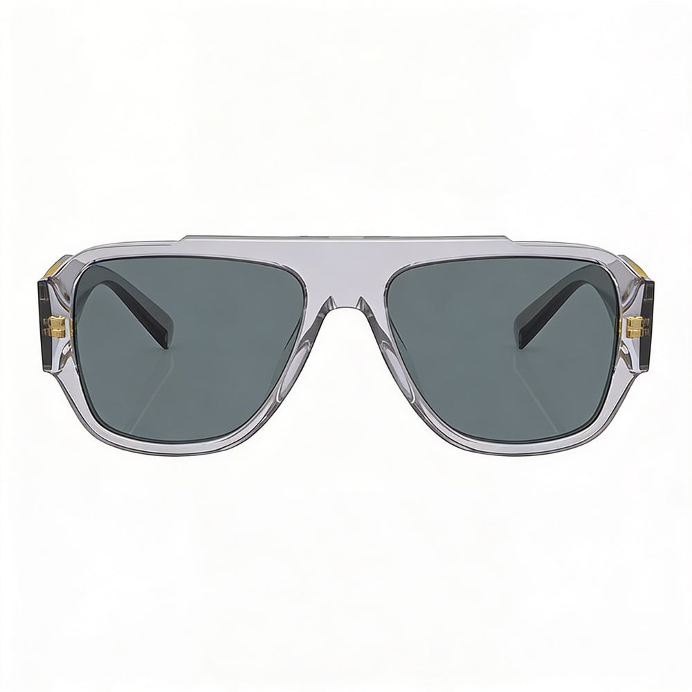 Gafas de sol no polarizadas Versace Modern de plástico moldeado gris transparente con protección UV para mujer de 57 mm