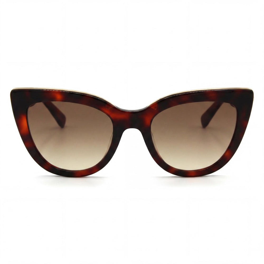 Gafas de sol Longchamp Casual LO686S para mujer, montura de plástico rojo Habana, lentes ZYL marrones, protección UV, 51 mm