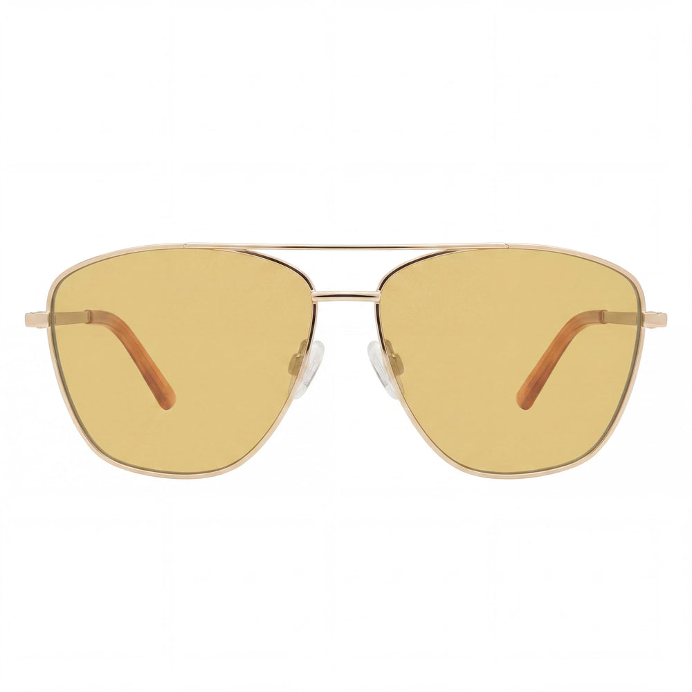 Gafas de sol PRIVÉ REVAUX modernas unisex no polarizadas de aleación de acero, montura oro champán, lentes oro 57 mm