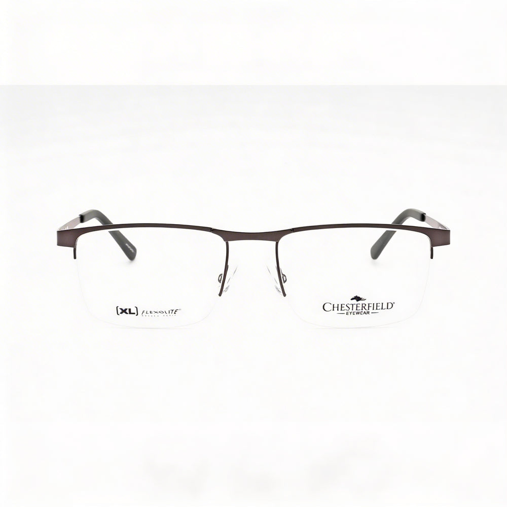 Gafas Chesterfield Ch 113xl para hombre, armazón de metal gris, lentes transparentes 55-19-150