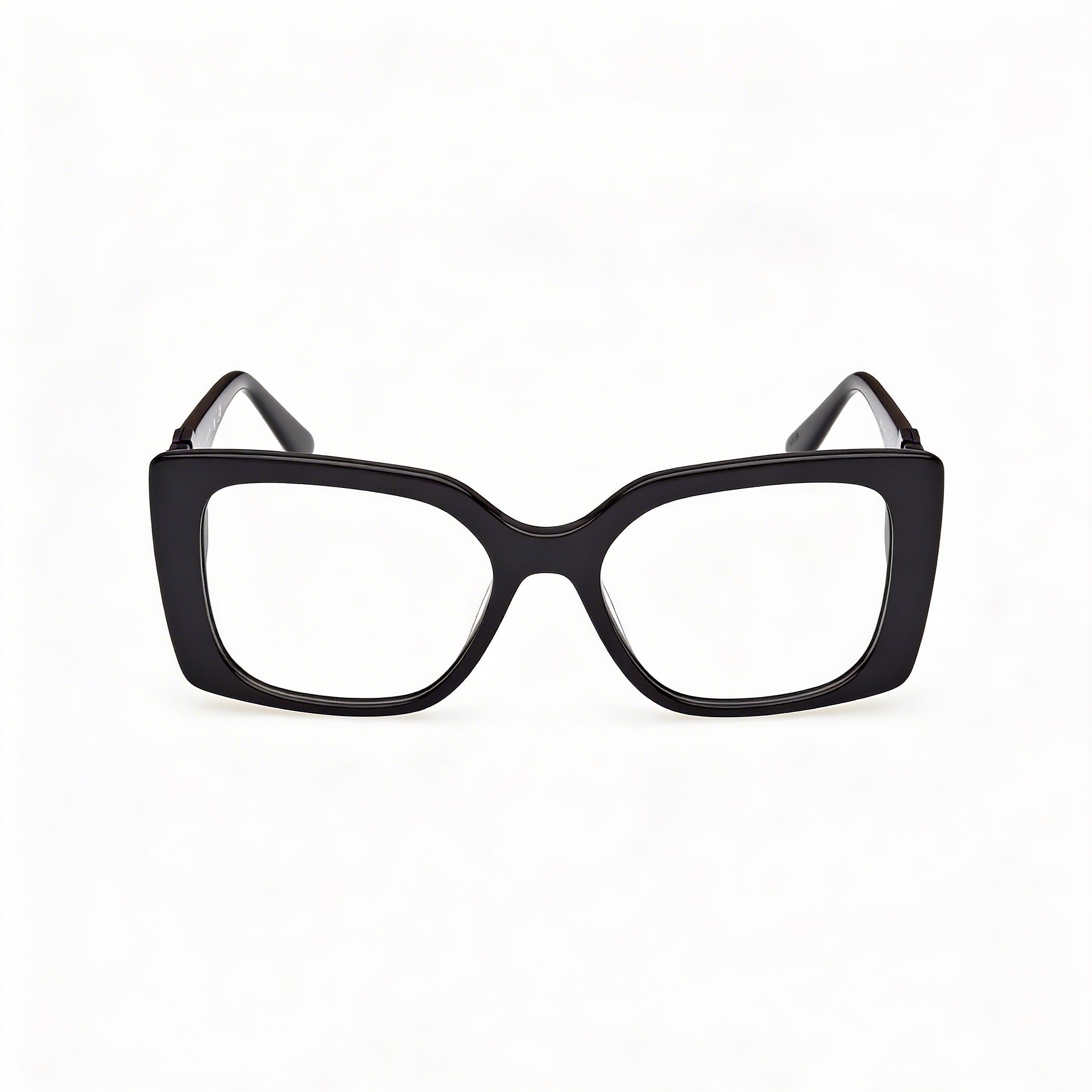 Guess Women's Gu50322 Model Optical Eyeglasses featuring a Shiny Black Plastic Frame and Transparent Lenses, 51mm Lens Width, Photo 2