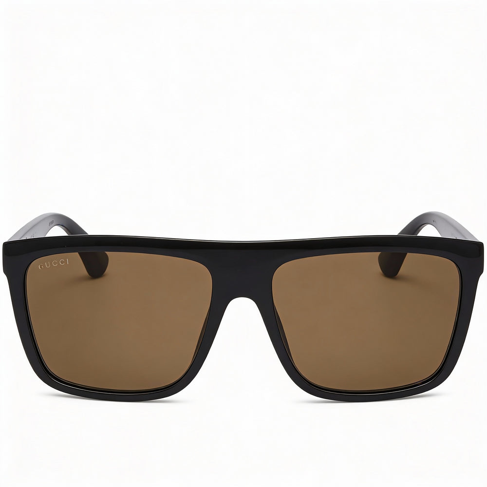 Gucci Gucci Logo GG0748S Women's Black-brown Injected Plastic UV Protection Sunglasses 59mm