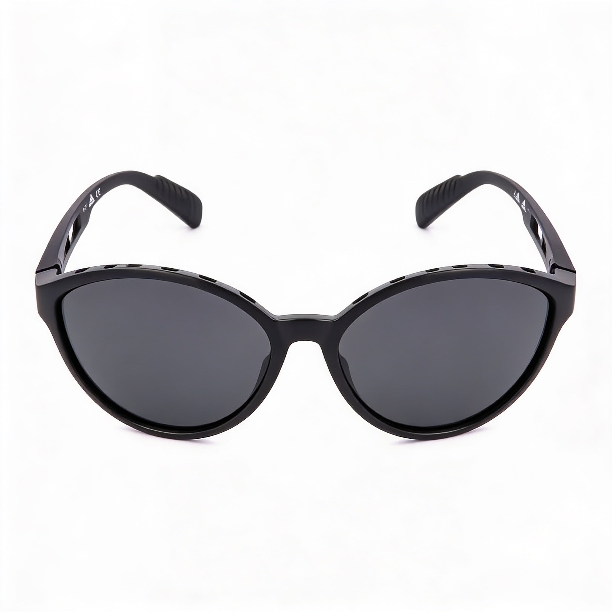 adidas Sp0012 Women's Cat Eye Plastic Black Gloss Sunglasses Grey Gradient UV Lenses 61mm
