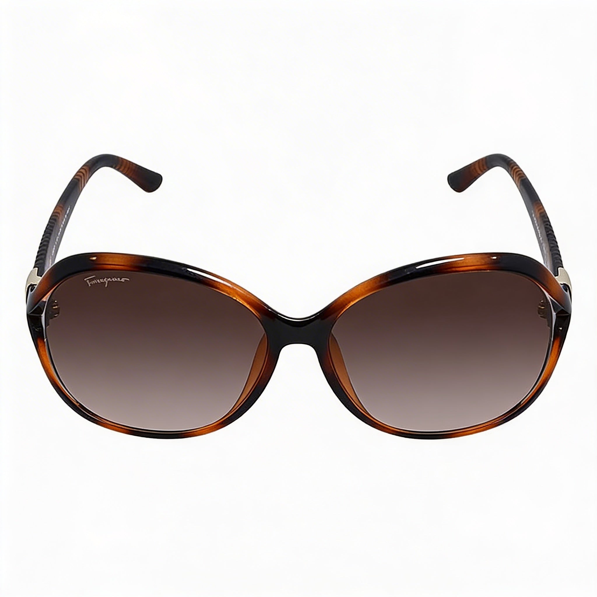 Gafas de sol Ferragamo Classic para mujer con montura de plástico de carey, degradado marrón, protección 100% UV, 61mm, Photo 2