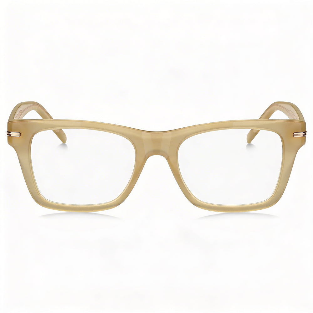 Gafas informales Hugo Boss 1522 para mujer con montura de acetato, lentes de policarbonato, protección UV, beige, 49 mm