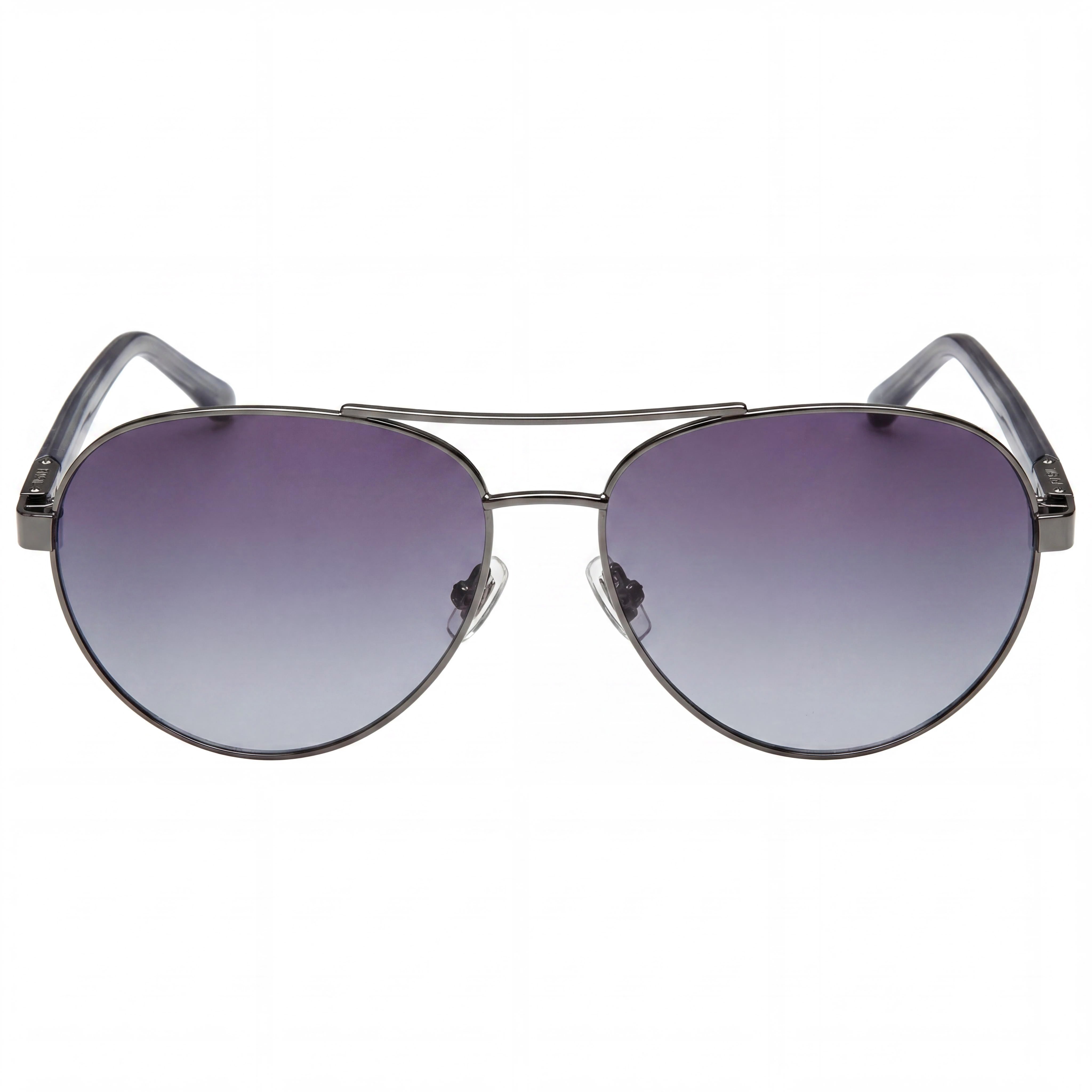 Fossil Fos 3101/S Unisex Aviator Dark Ruthenium Alloy Steel Frame Gray Shaded Lens UV Protected Sunglasses 58mm, Photo 2