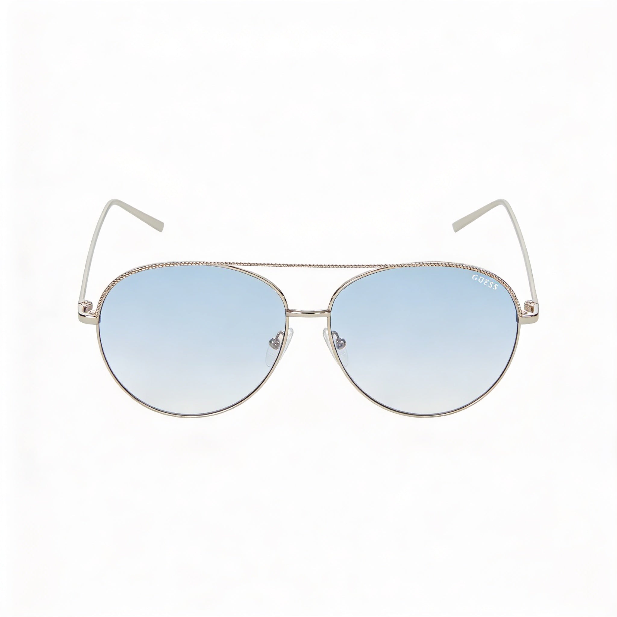 GUESS 63 Mm Gf0391 Women's Shiny Light Nickeltin Gradient Blue Frame Gradient Sunglasses 140mm, Photo 2