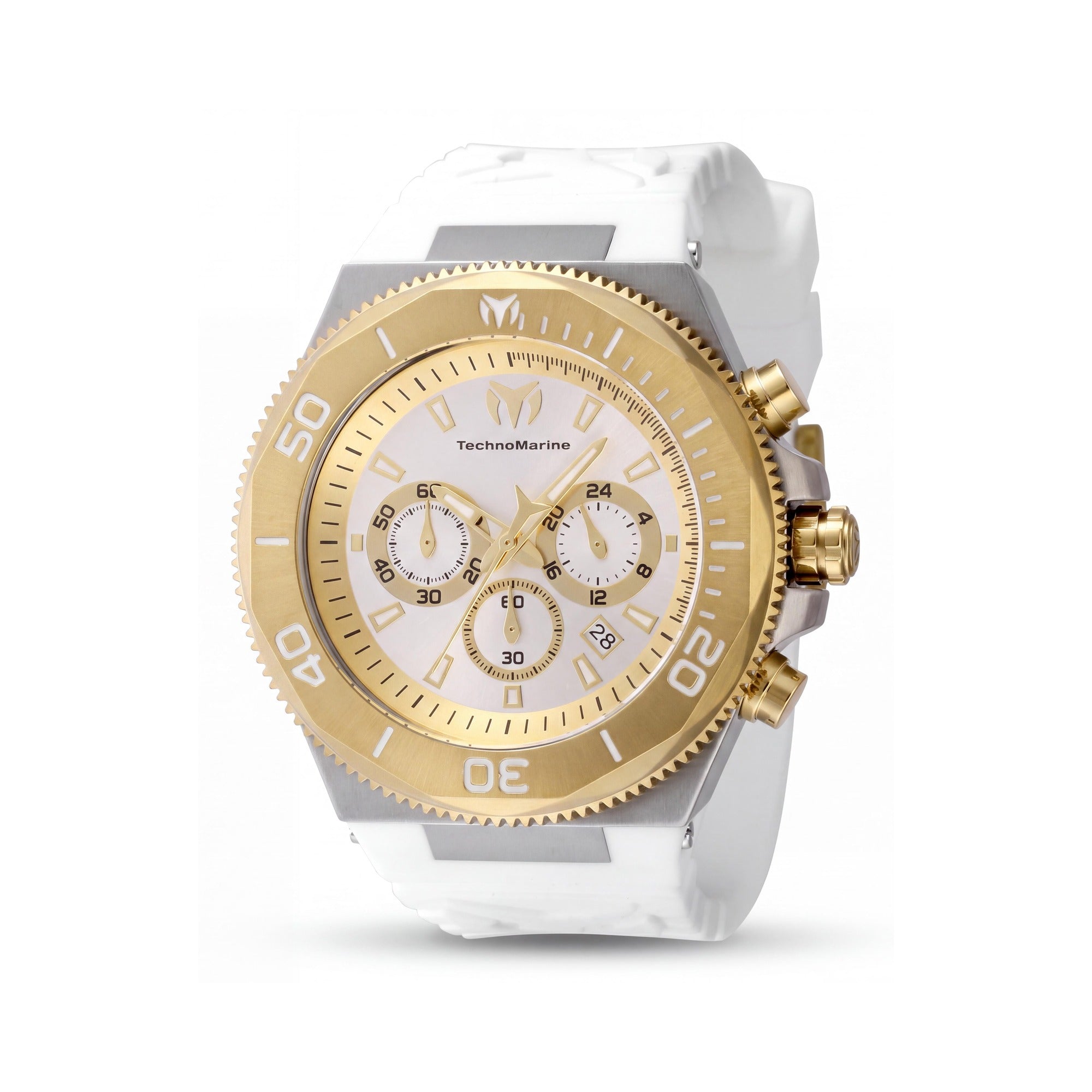 Reloj Technomarine Manta TM-224016 para hombre, de cuarzo, correa de silicona, esfera plateada, de acero inoxidable de 49 mm, Photo 1