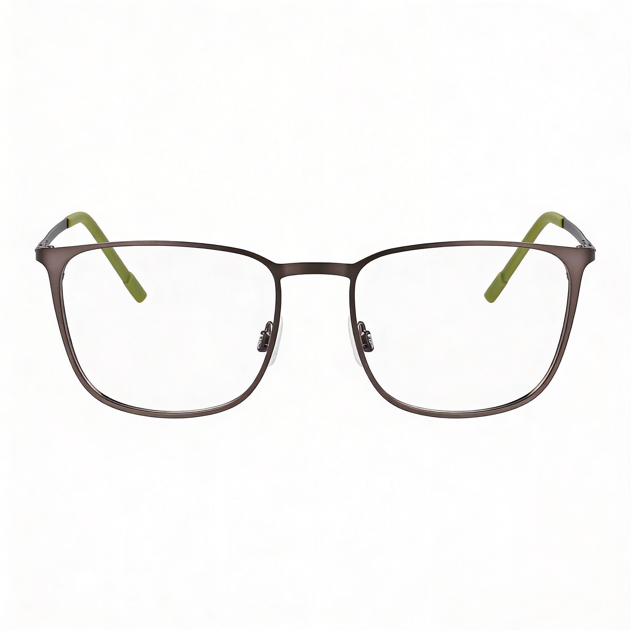 Flexon E1143 Men's Optical Frame, Metal Construction, Matte Gunmetal Kelp Color, 54mm Lens Width, Photo 2