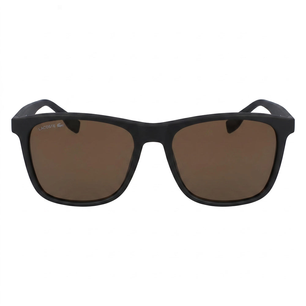 Gafas de sol unisex Lacoste Petit Pique cuadradas de plástico negro mate con protección UV de 56 mm