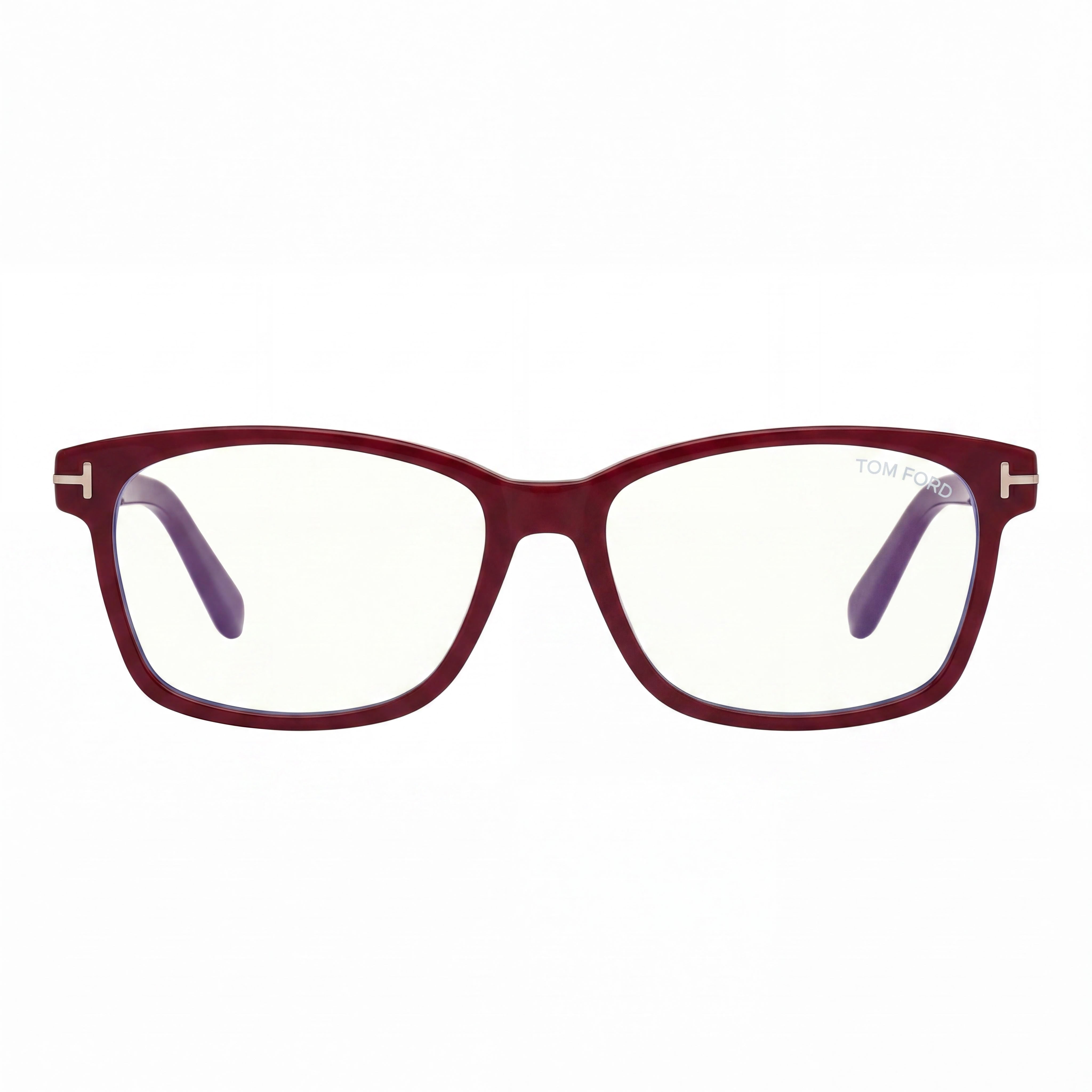 Tom Ford Ft5713-b Women's Shiny Clear Pink Plastic Frame Eyeglasses with Blue Block Lenses 53mm, Photo 2