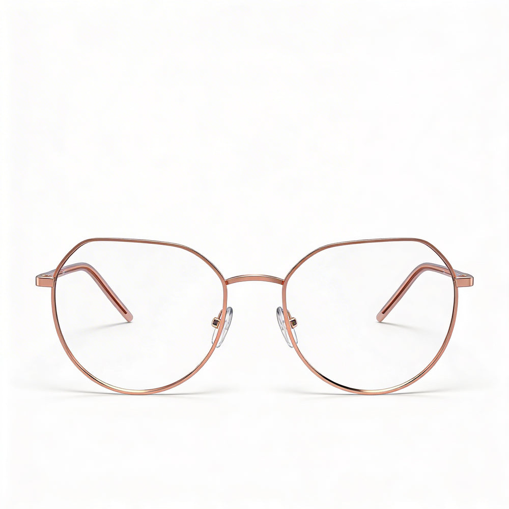 Love Moschino Logo Pill Women's Gold Copper Metal Optical Frames 54mm - Clear Demo Lenses, Prescription Ready