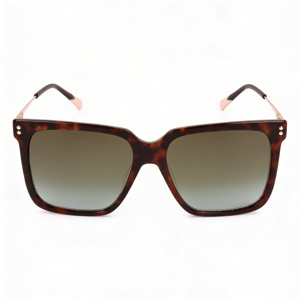 Gafas de sol Missoni Clásicas para mujer, montura de acetato carey oscuro, lentes marrones degradadas, protección 100% UV, 57 mm