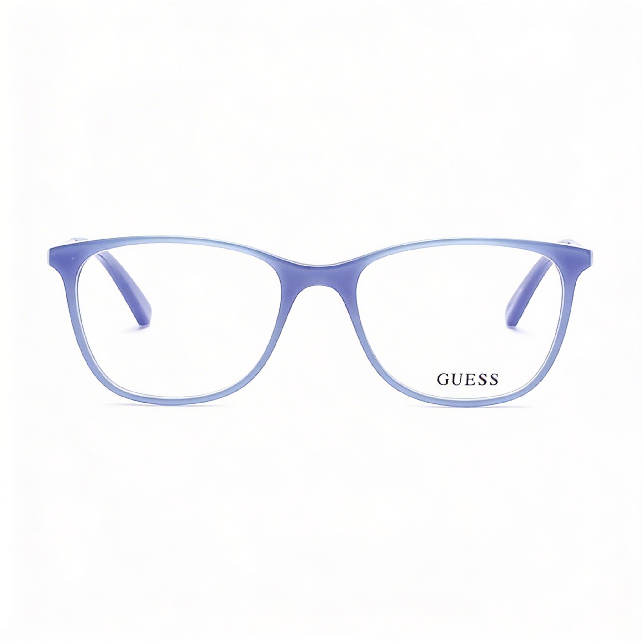 Gafas de sol unisex Guess Gu2566 C49 estilo ojo de gato con montura de plástico azul claro brillante y lentes de 49 mm de ancho., Photo 2