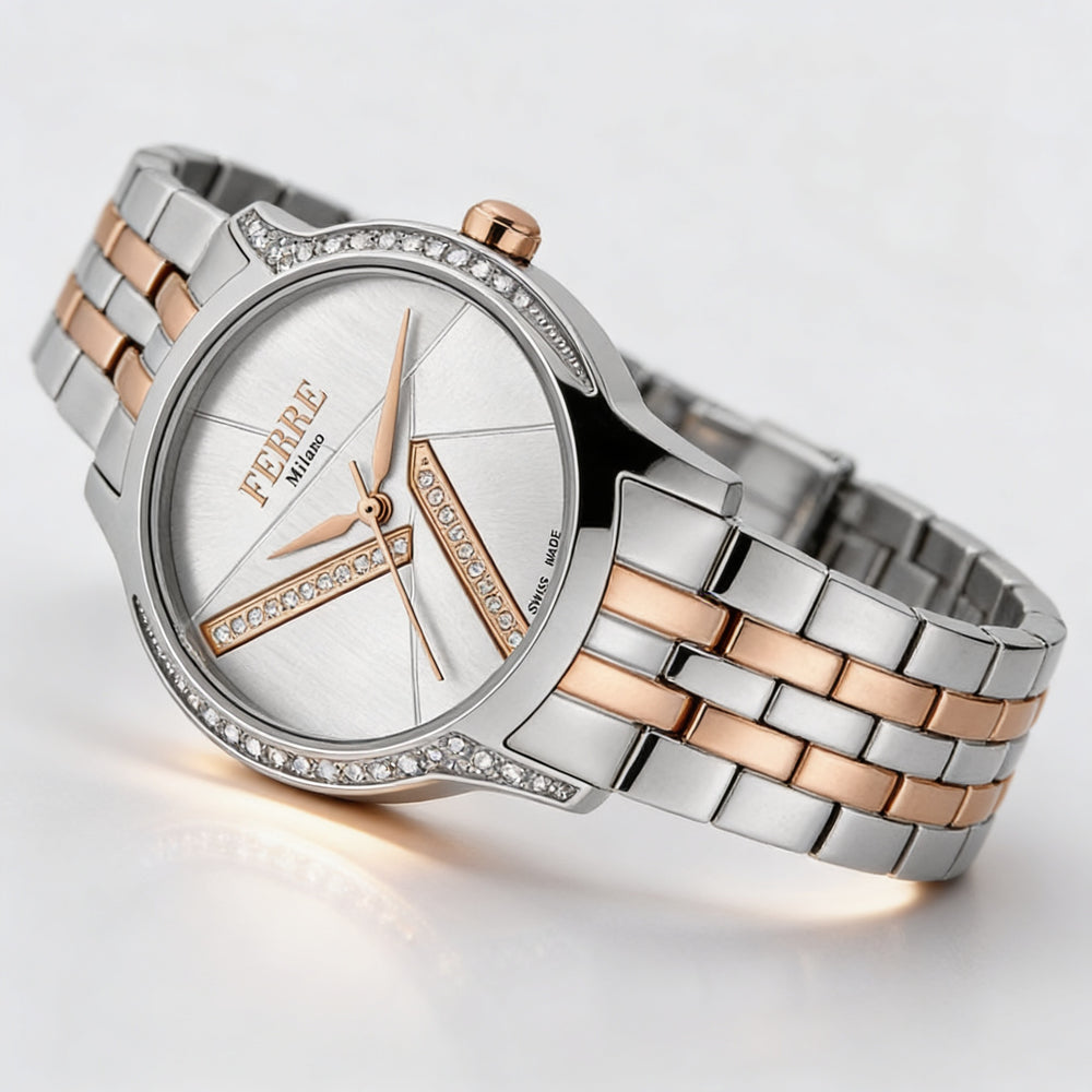 Reloj analógico de cuarzo Nautica para mujer, de acero inoxidable verde, con correa de dos tonos, WR 50 m