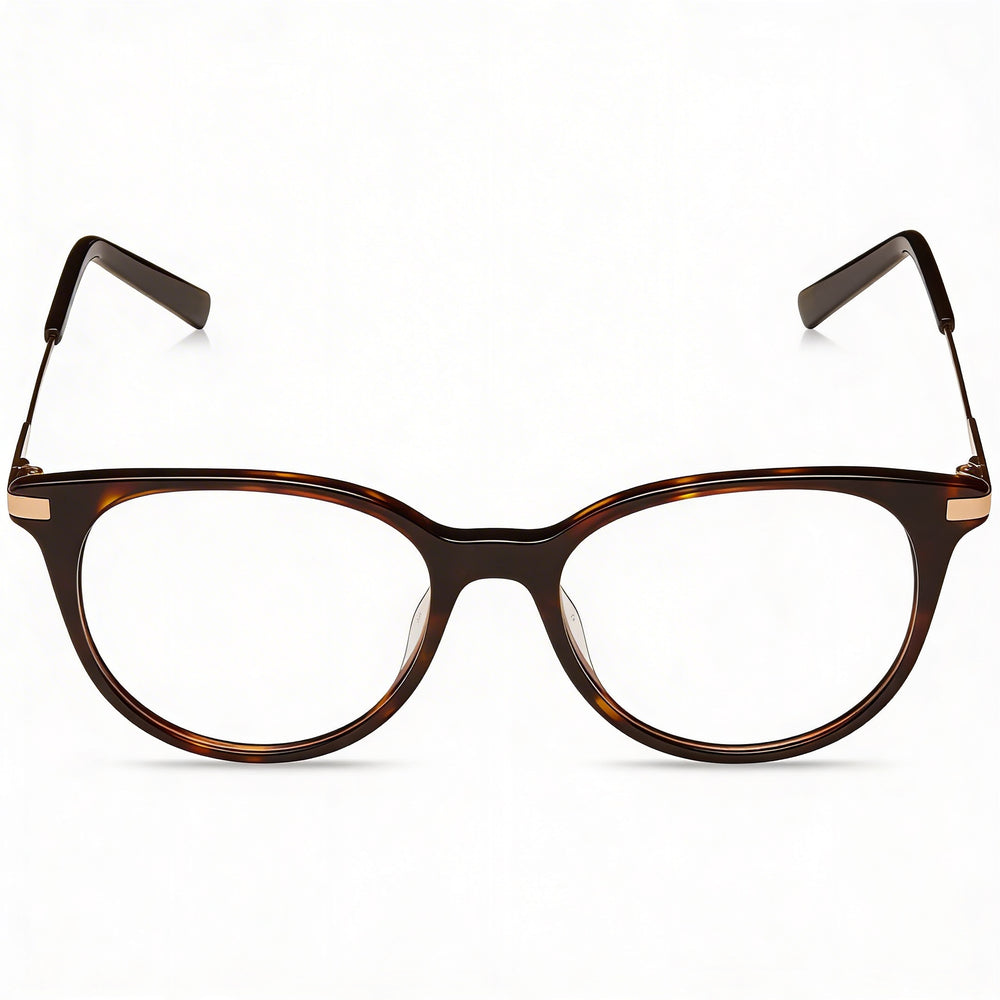 Polaroid Sunglasses Women's Modified Oval RX-able Plastic Eyeglasses Dunkel Havana Hell Gold 49mm