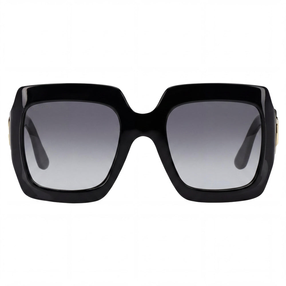 Gucci Classic Women's Plastic Frame Sunglasses Black Grey Gradient Non-Polarized 54-25-48mm