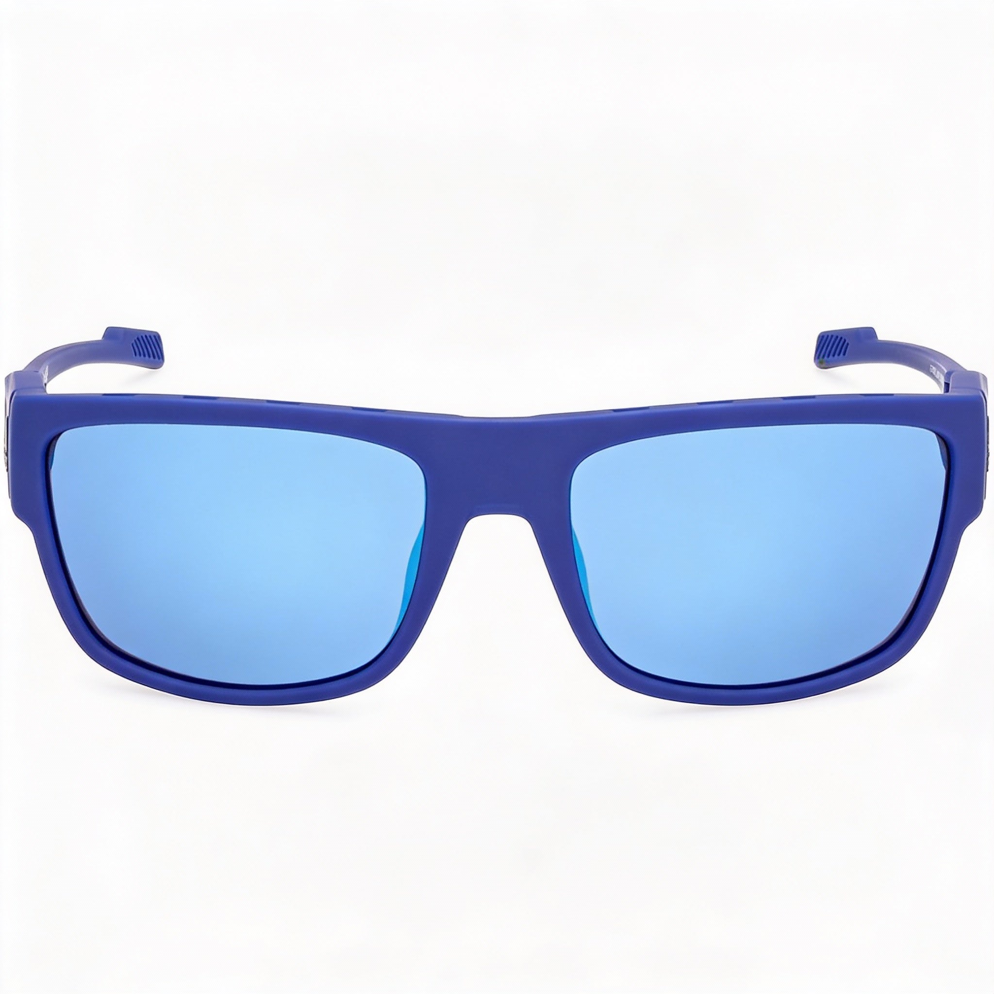 Gafas de sol adidas 100% UV Protection para hombre, montura de plástico azul mate, lentes de espejo verde, 60-19-130 mm