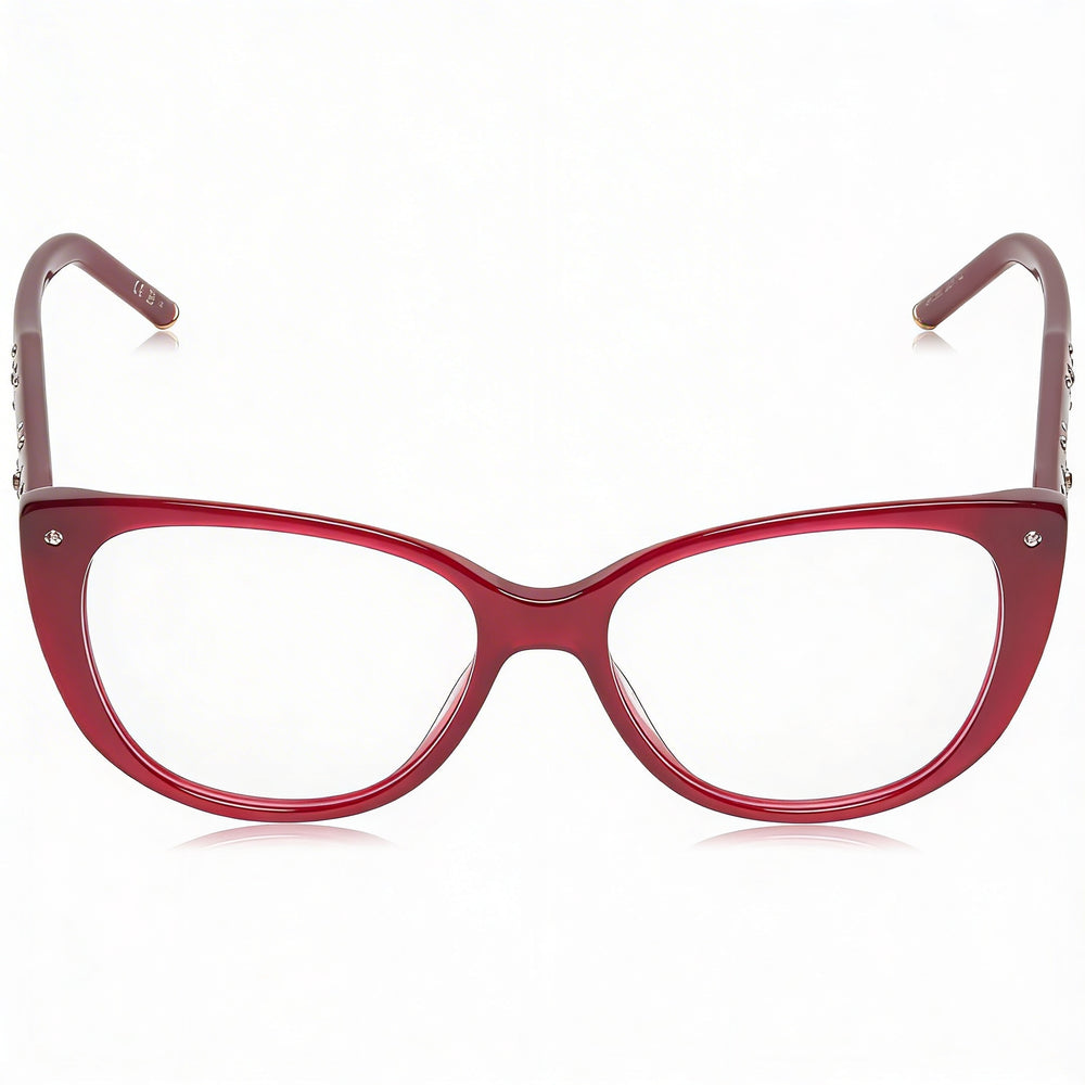 Carolina Herrera Her 0150 Gafas Modernas de Acetato Borgoña para Mujer 53-16-145mm, Lentes Transparentes de Demostración, Listas para Receta