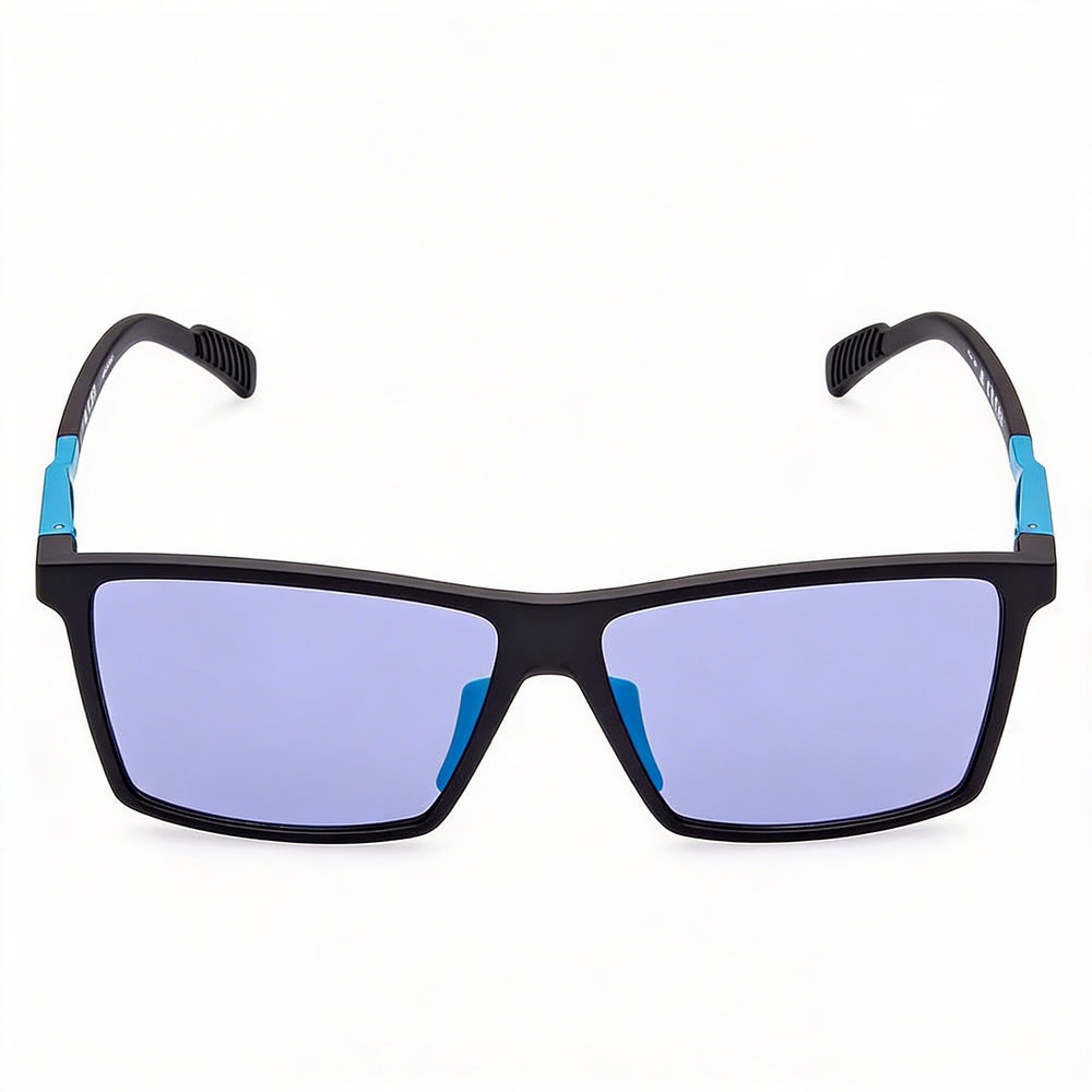Adidas Comtemporary Men's Matte Black Blue Polycarbonate UV Protected Non-Polarized Sunglasses 135mm