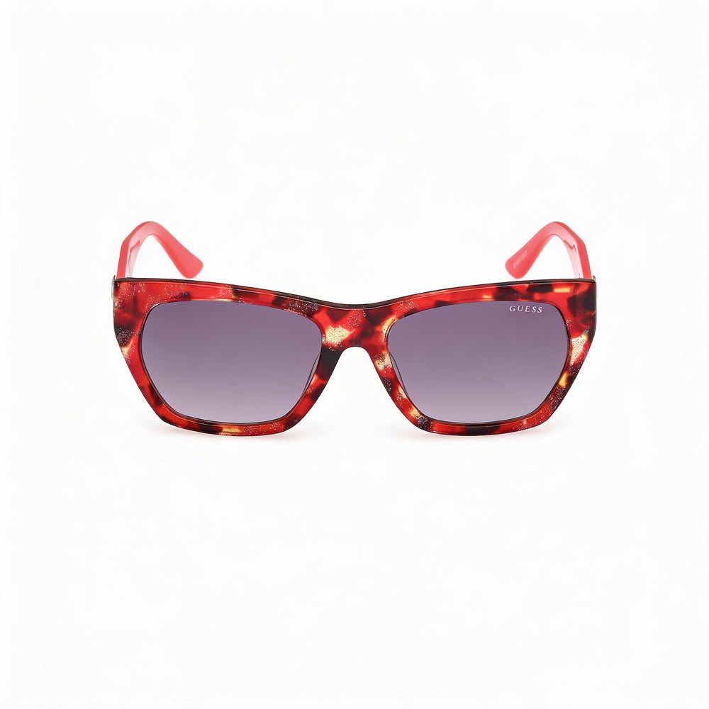 Gafas de sol Guess Comtemporary para mujer, color rojo habana/rojo claro brillante, acetato, degradado, ahumado, sin polarizar, protección UV, 56 mm