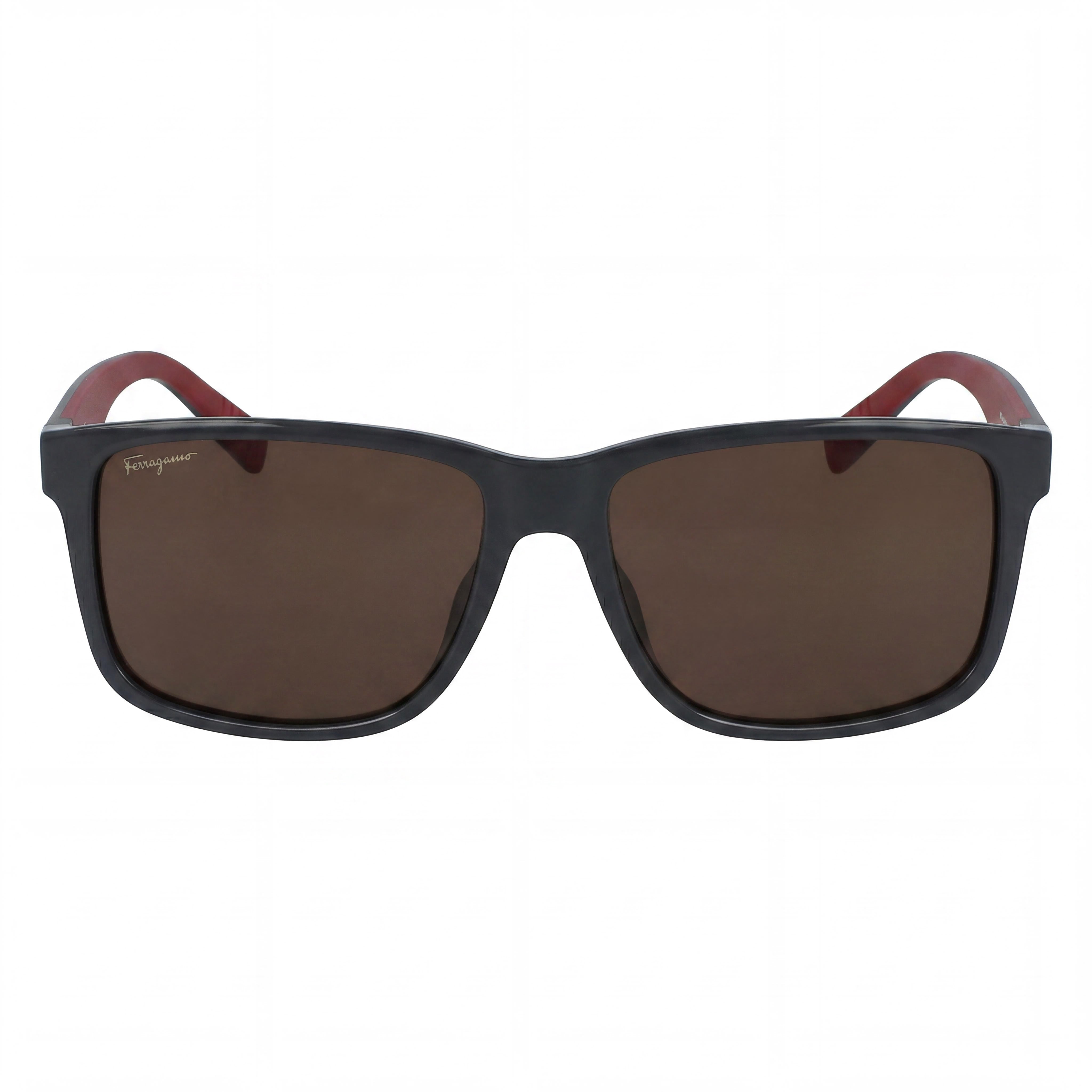 Salvatore Ferragamo Women's Dark Grey Red Plastic Sunglasses 57mm, Photo 2