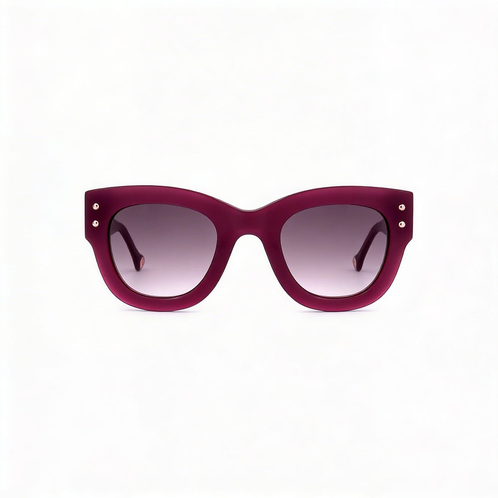 Gafas de sol casuales Carolina Herrera para mujer, montura de aceite ecológico ciclamen, lentes de doble tono gris 47-26-145
