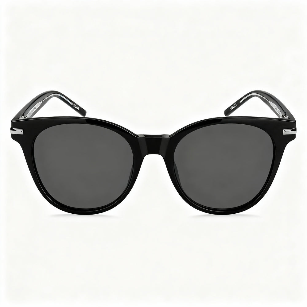 Gafas de sol BOSS Classic para mujer, de acetato, con montura negra y lentes grises, sin polarizar, con protección UV, 53-19-145