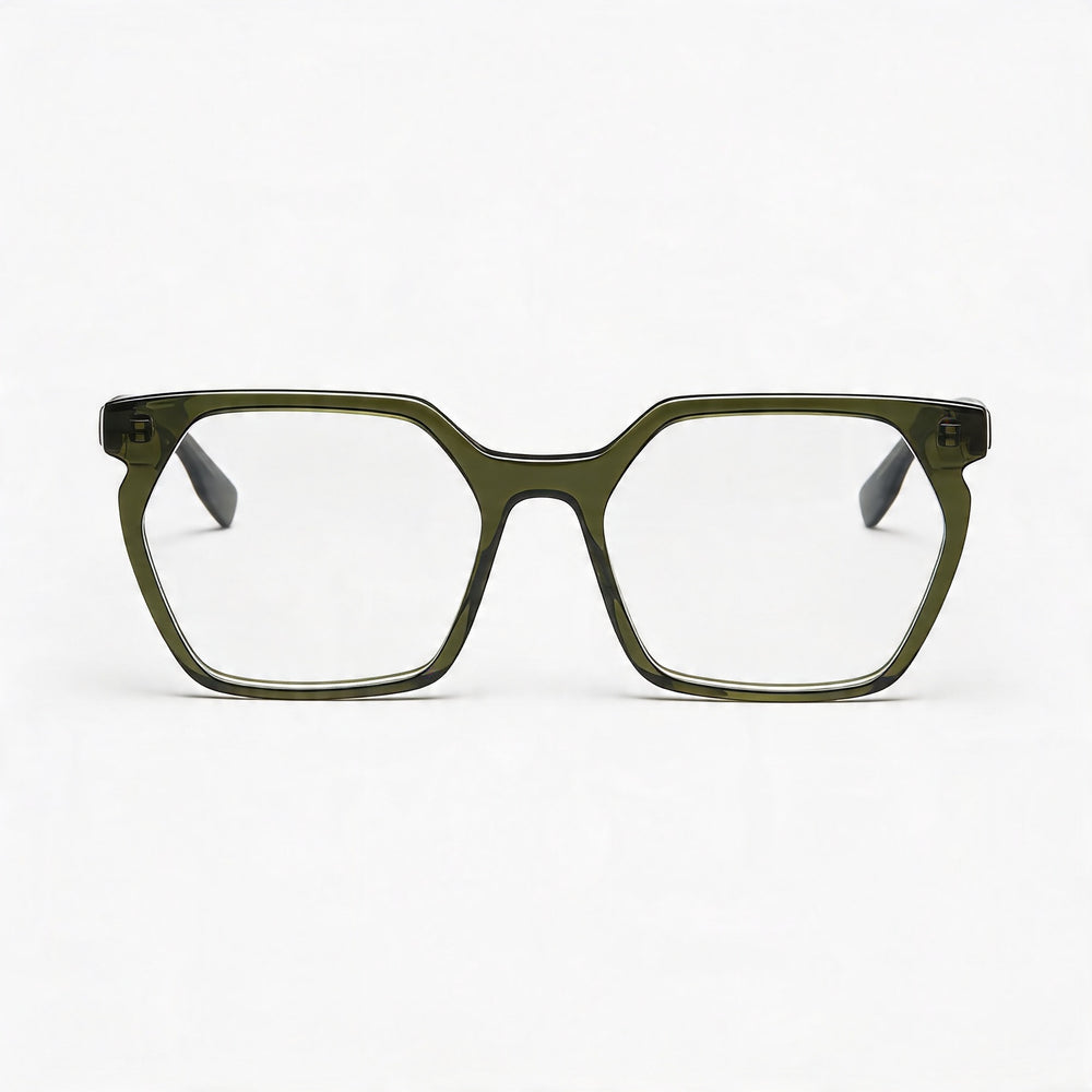 KARL LAGERFELD Modern KL6093 Unisex Khaki Acetate Frame Sunglasses with Blue Mirror Lenses, 54mm