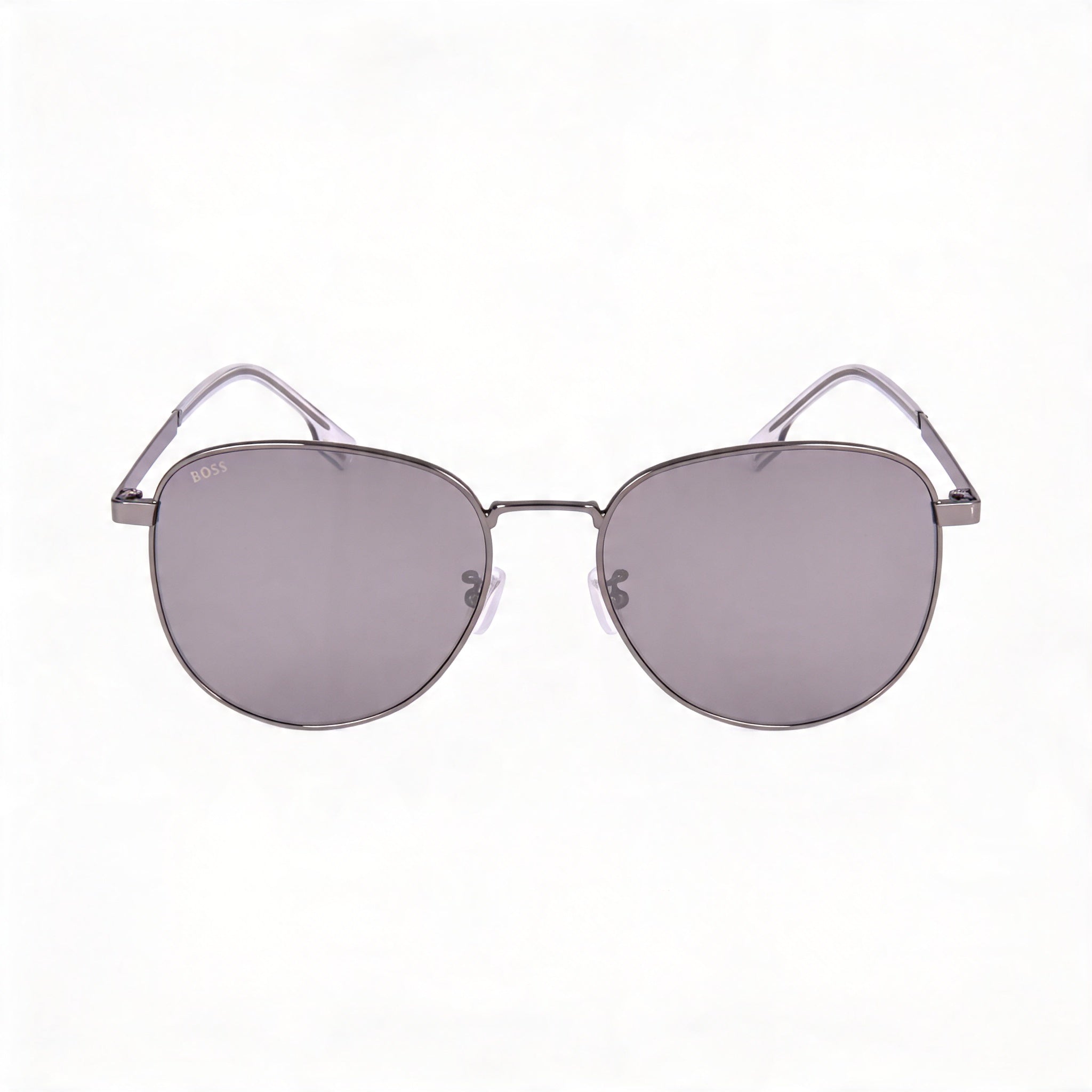 Gafas de sol unisex modernas Hugo Boss de acero inoxidable rutenio y espejo plateado con protección UV, 57 mm, Photo 2