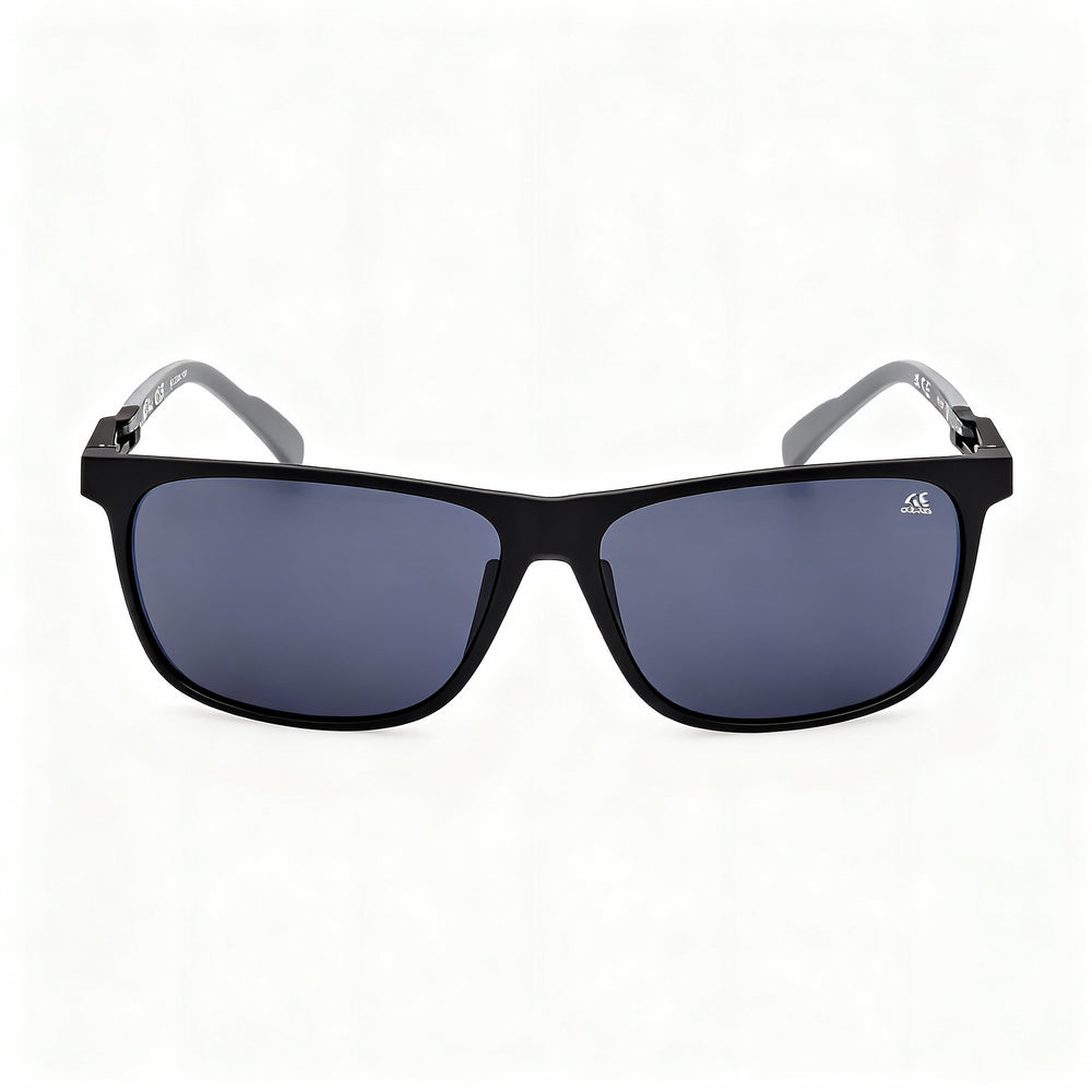 Gafas de sol adidas Sp0061 de acetato para hombre, montura negro mate/gris ahumado, lentes ahumadas no polarizadas con protección UV, 62 mm