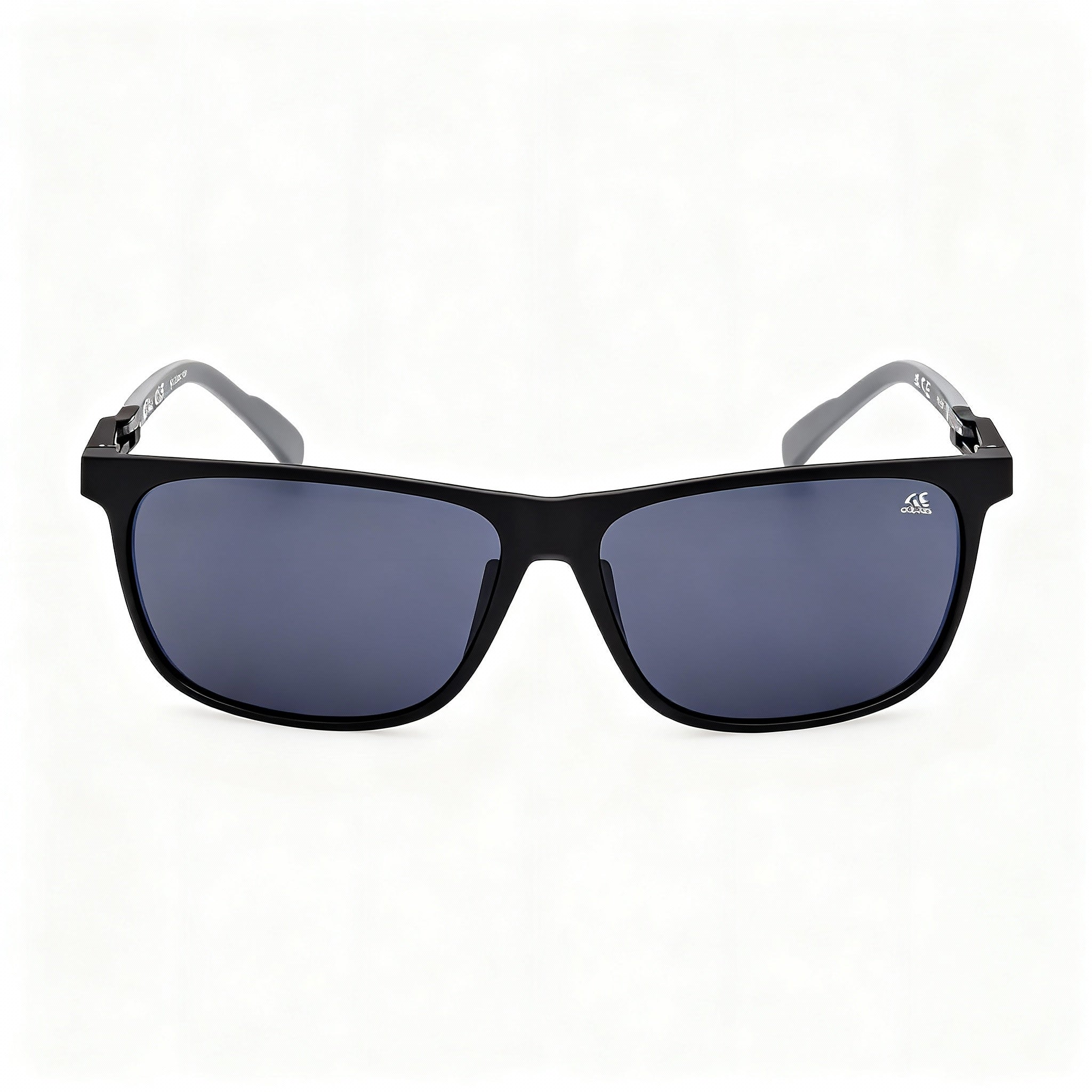 Gafas de sol adidas Sp0061 de acetato para hombre, montura negro mate/gris ahumado, lentes ahumadas no polarizadas con protección UV, 62 mm